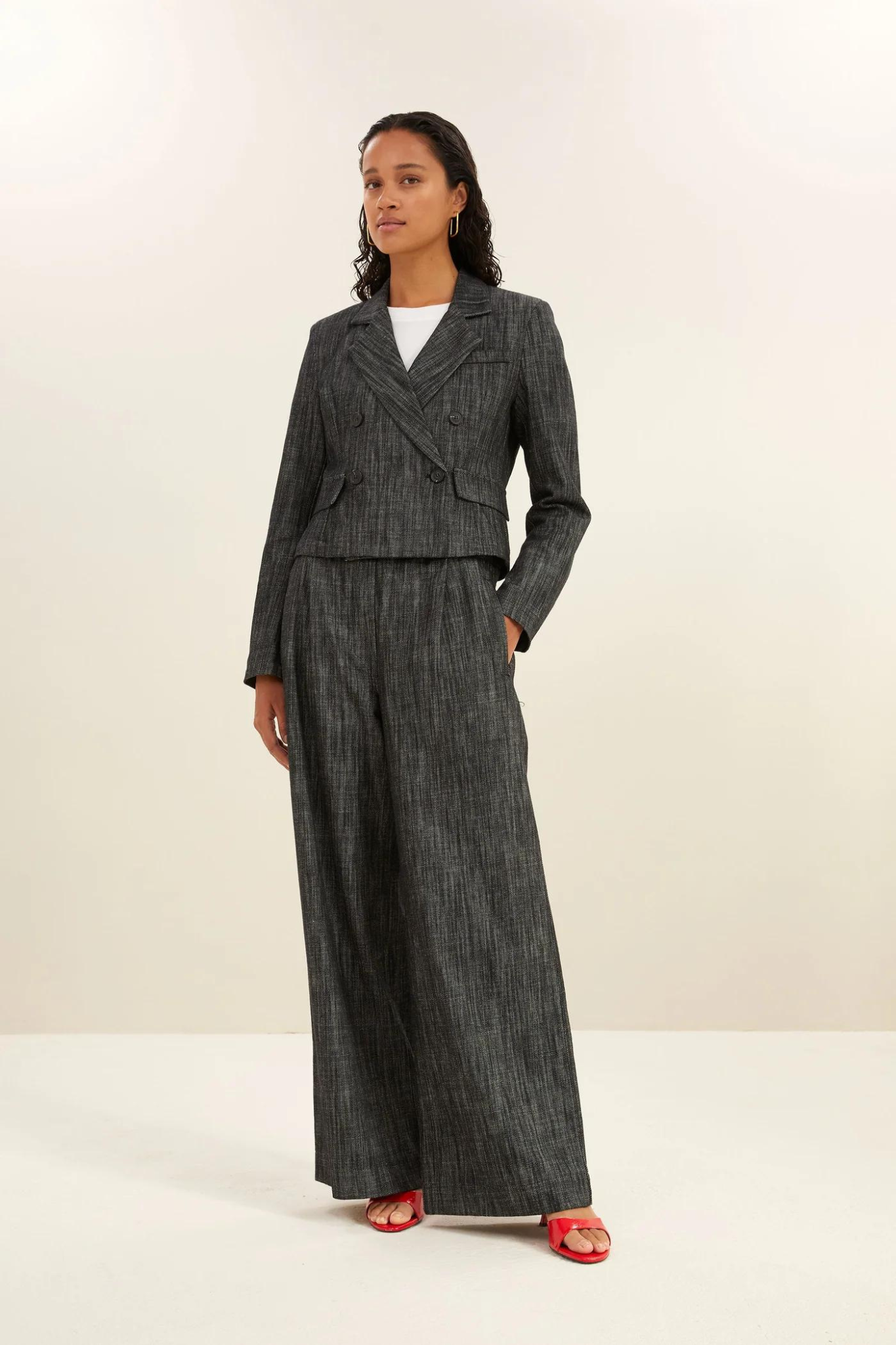 ADINA TWILL BLAZER - JET BLACK