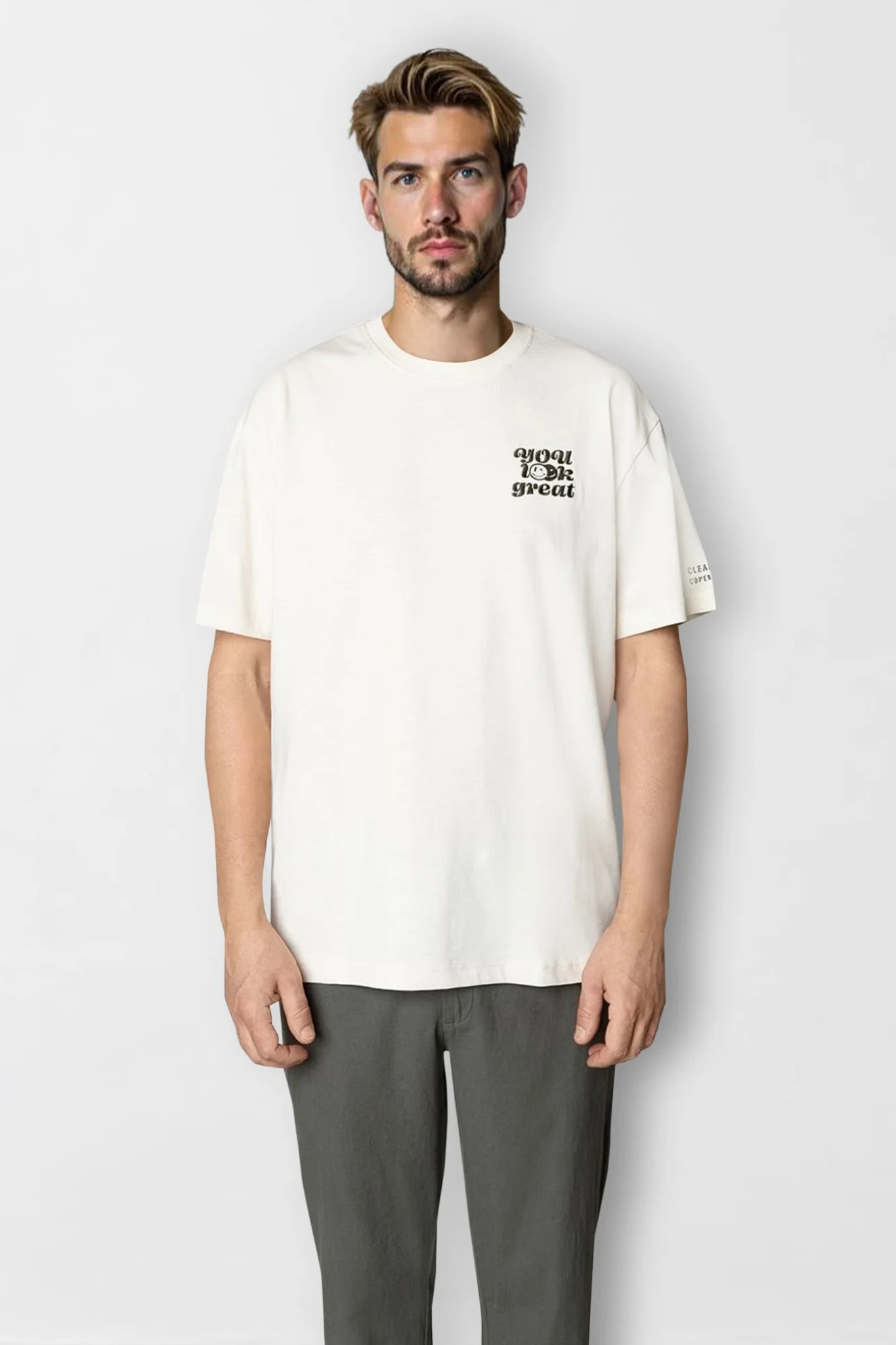 ROBERT ORGANIC T-SHIRT SS - ECRU