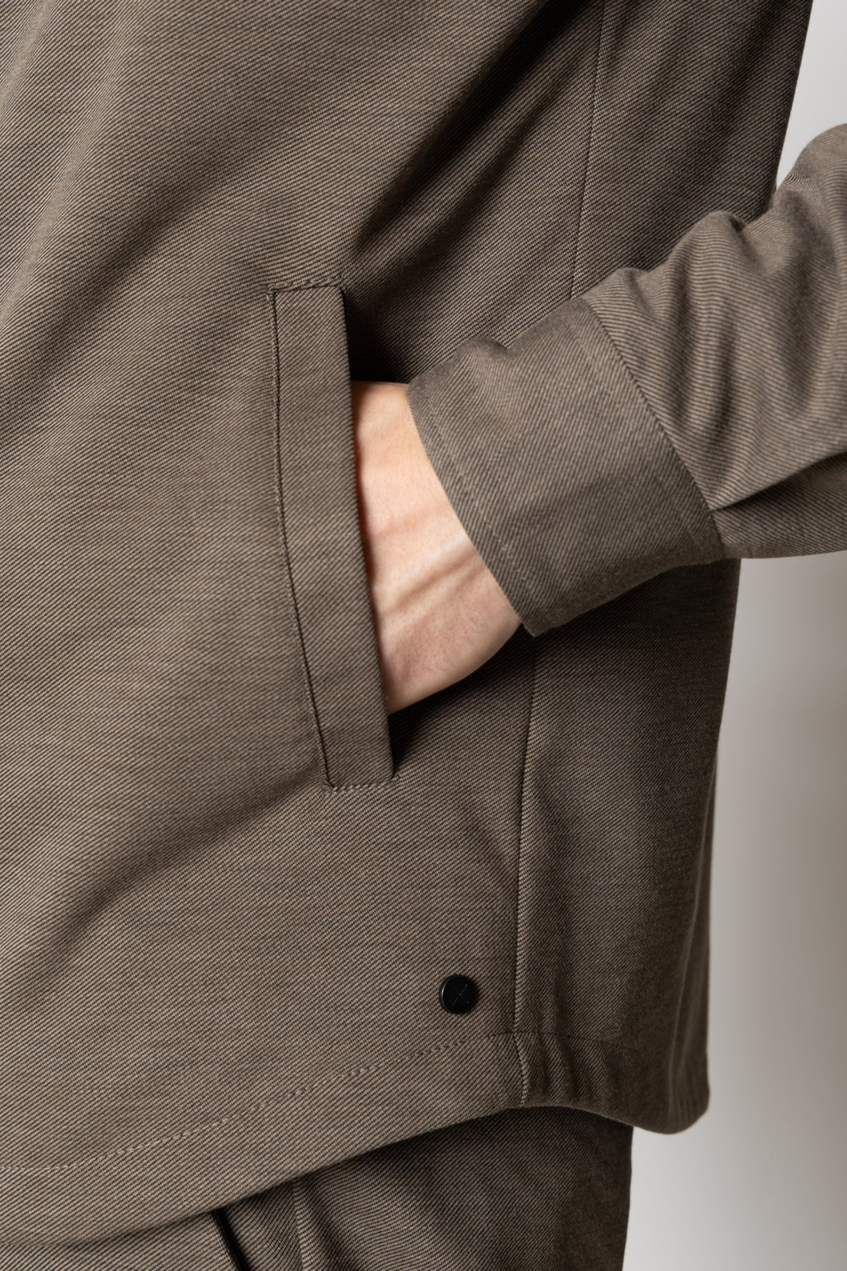 BRENDON JERSEY JACKET - DARK KHAKI