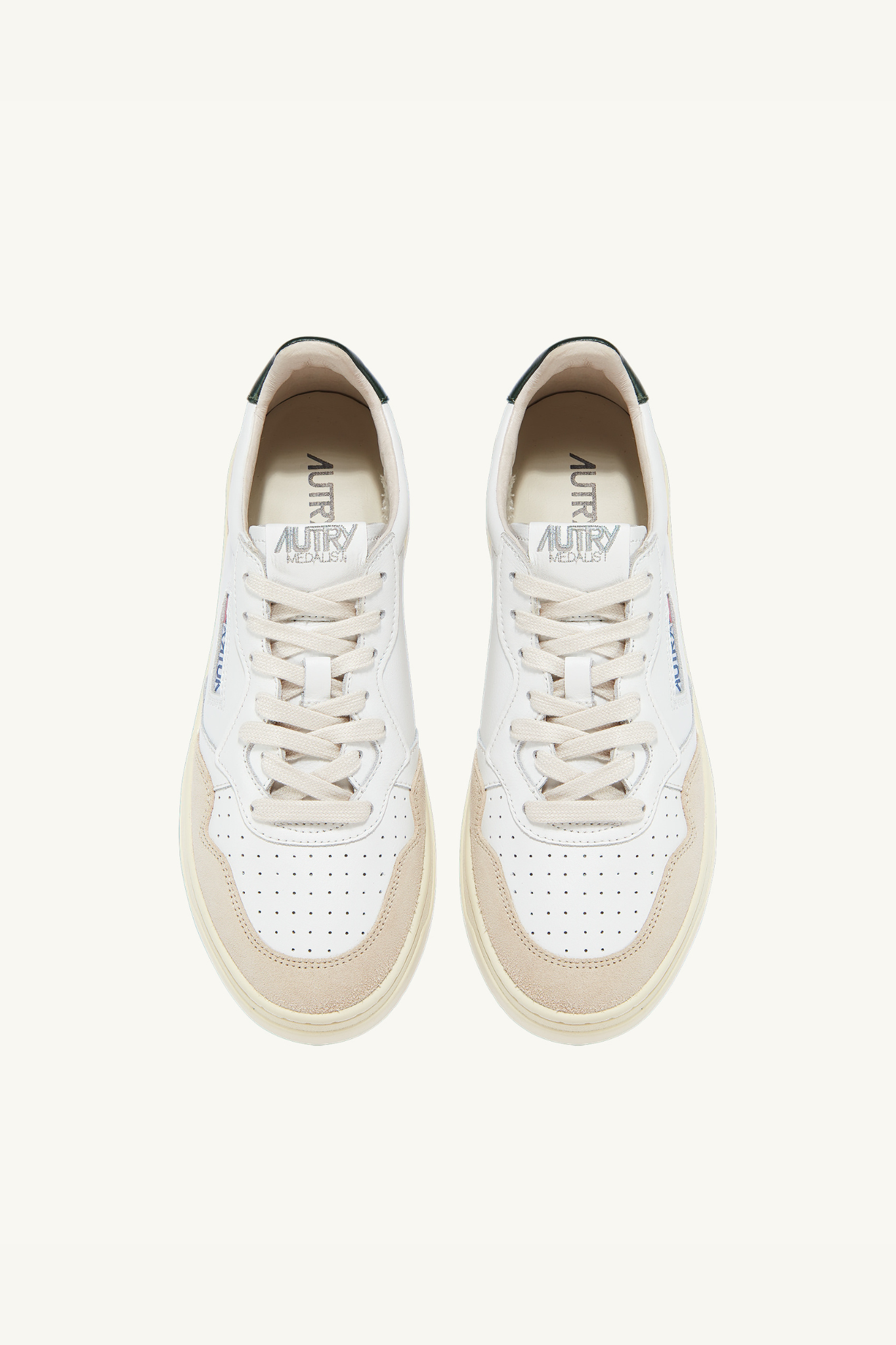 AULW-LS56 - MEDALIST LOW SNEAKERS IN SUEDE AND LEATHER COLOR WHITE AND MOUNT