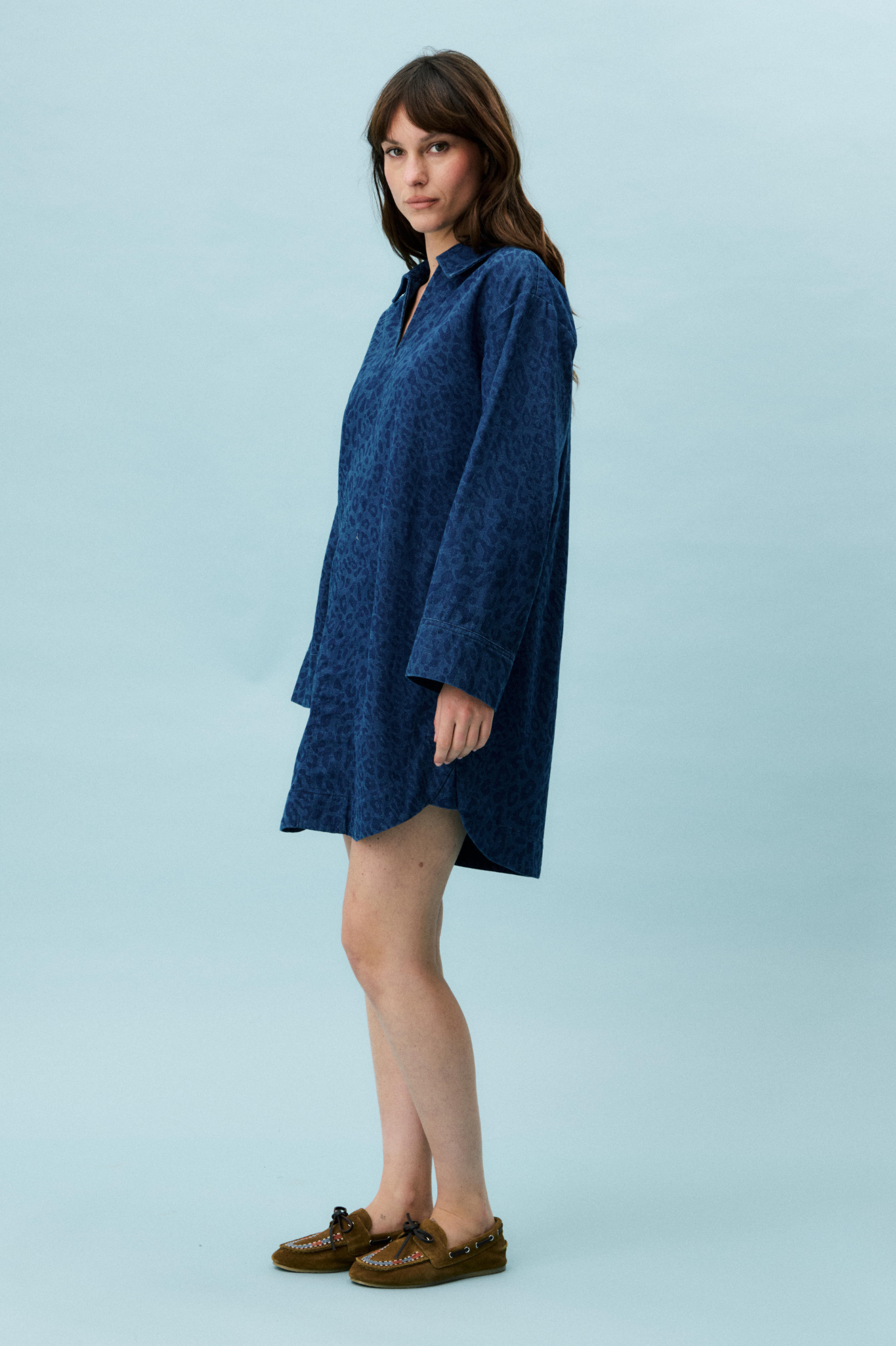 AGLOSSA DRESS - BLUE JEAN