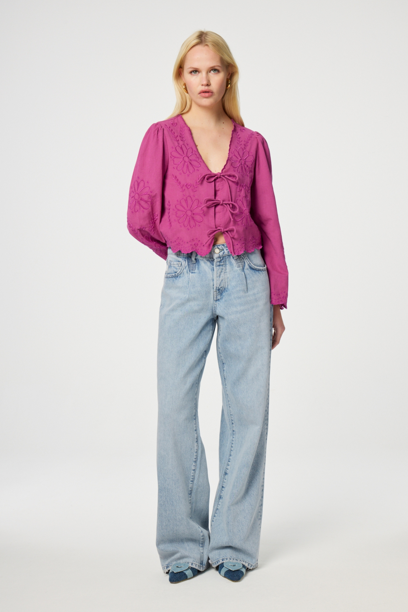 LUCY WIDE LEG JEANS - FADED LIGHT BLUE