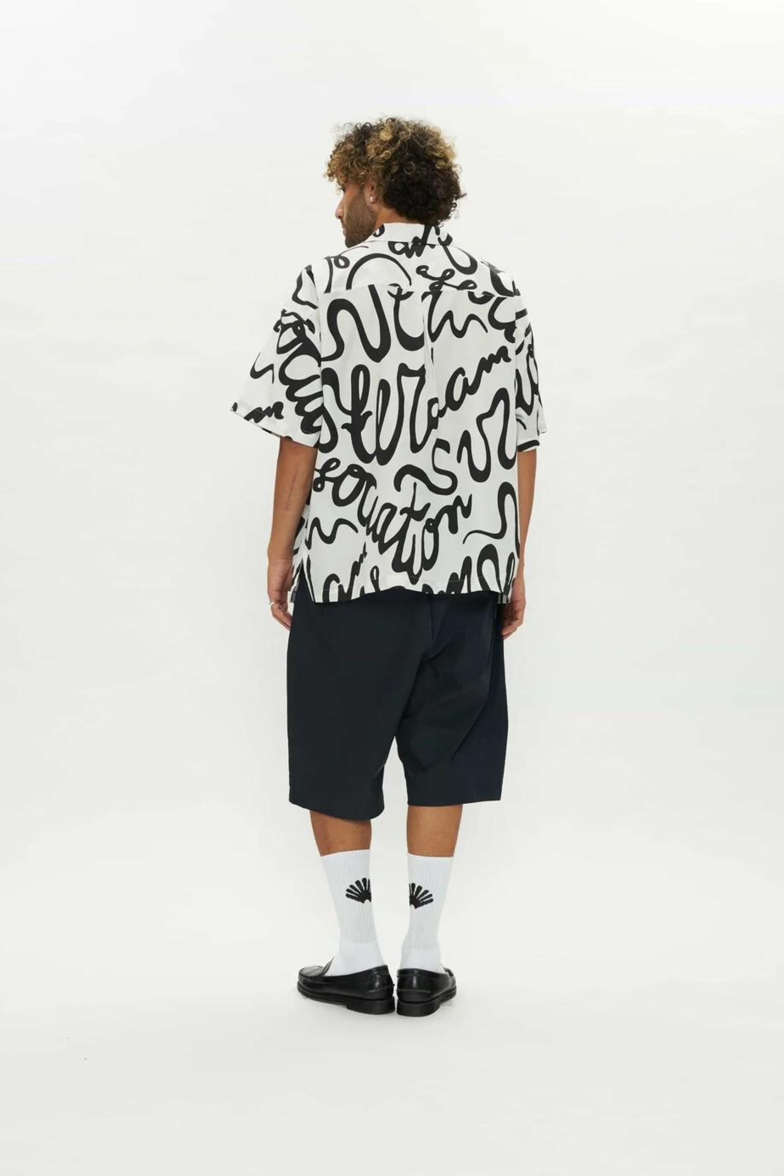 WIJK TULIP SHIRT - WHITE/BLACK