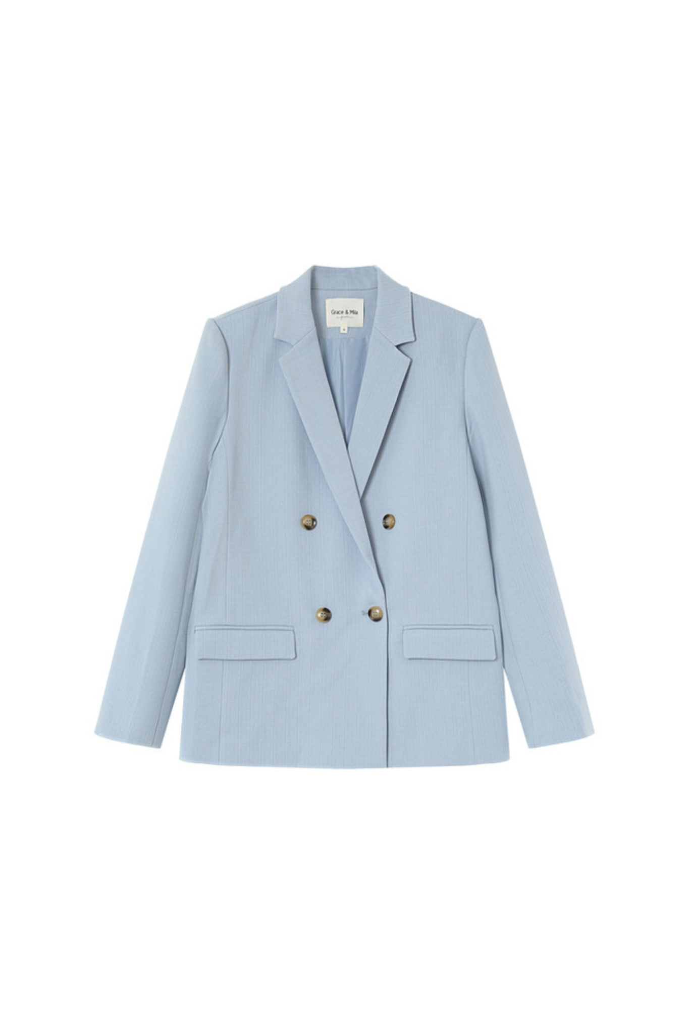 Grace & Mila parfaite blazer in blue. Front flatlay view