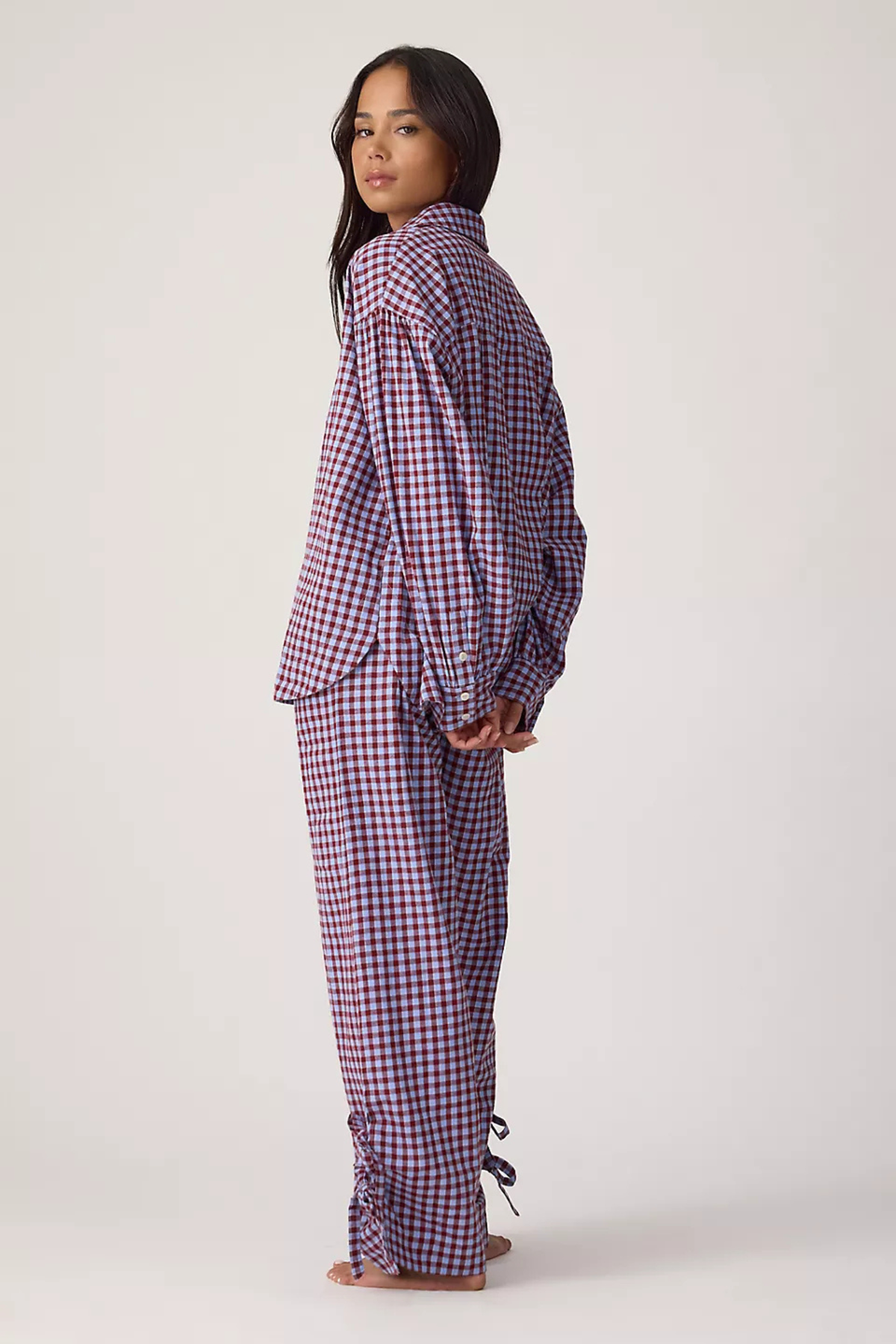FLOKI PYJAMASJORT IN FLANEL - INDIGO