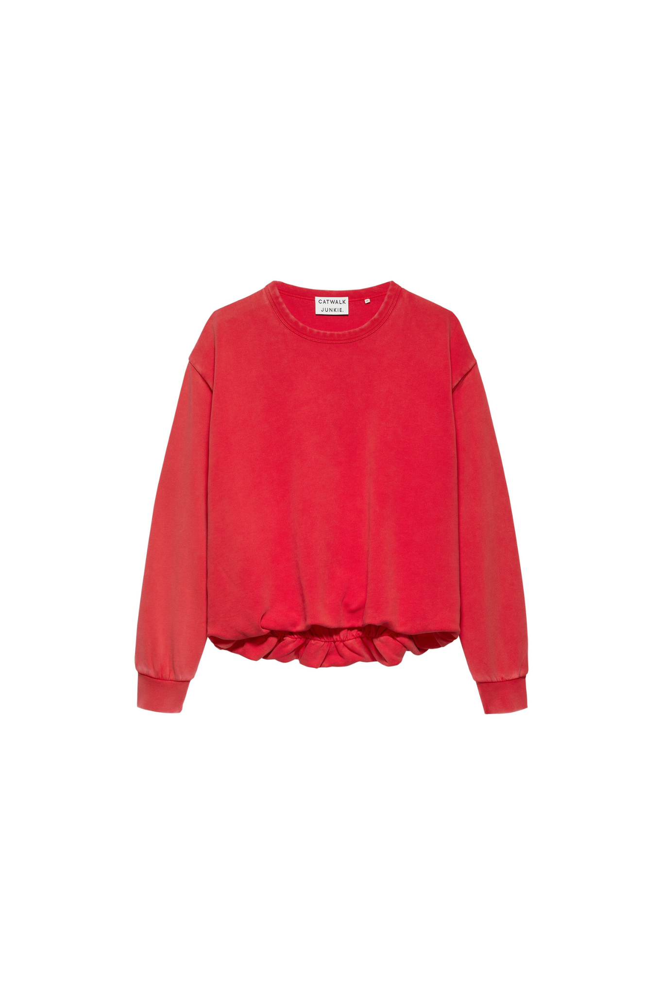 Catwalk Junkie oversized tuck in sweater in toreador red. Front flatlay view