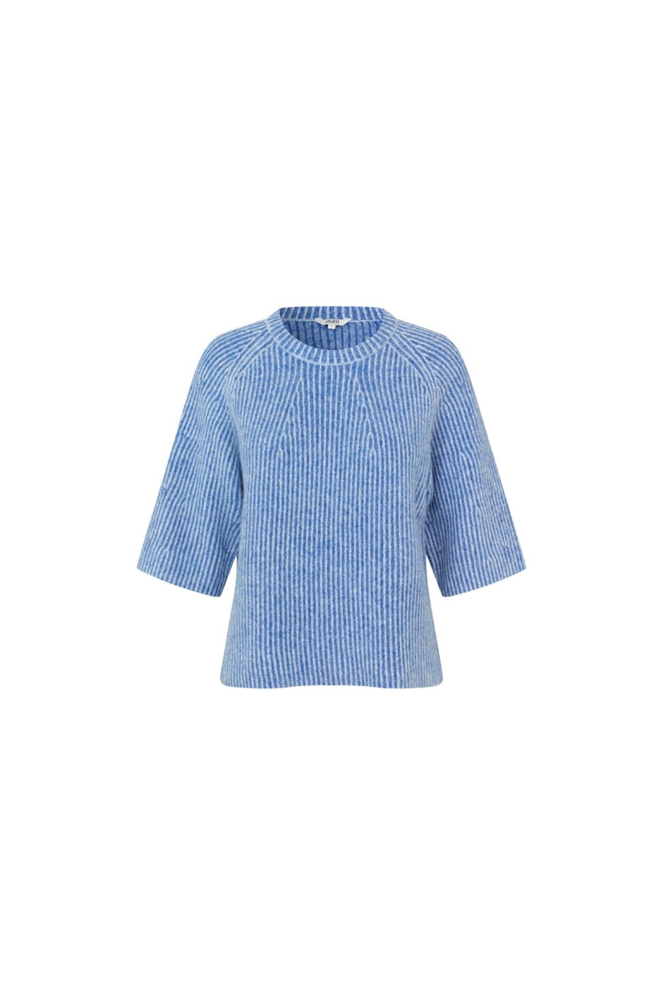 Mbym ubeda hevelyn knit in blue. Front flatlay view