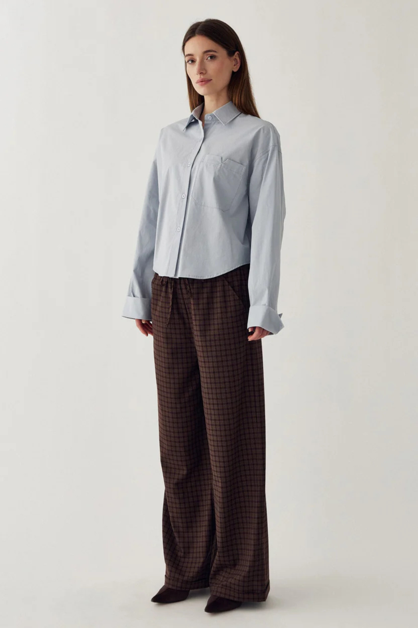 MAHA MW PANTS - DEVANA BROWN CHECK