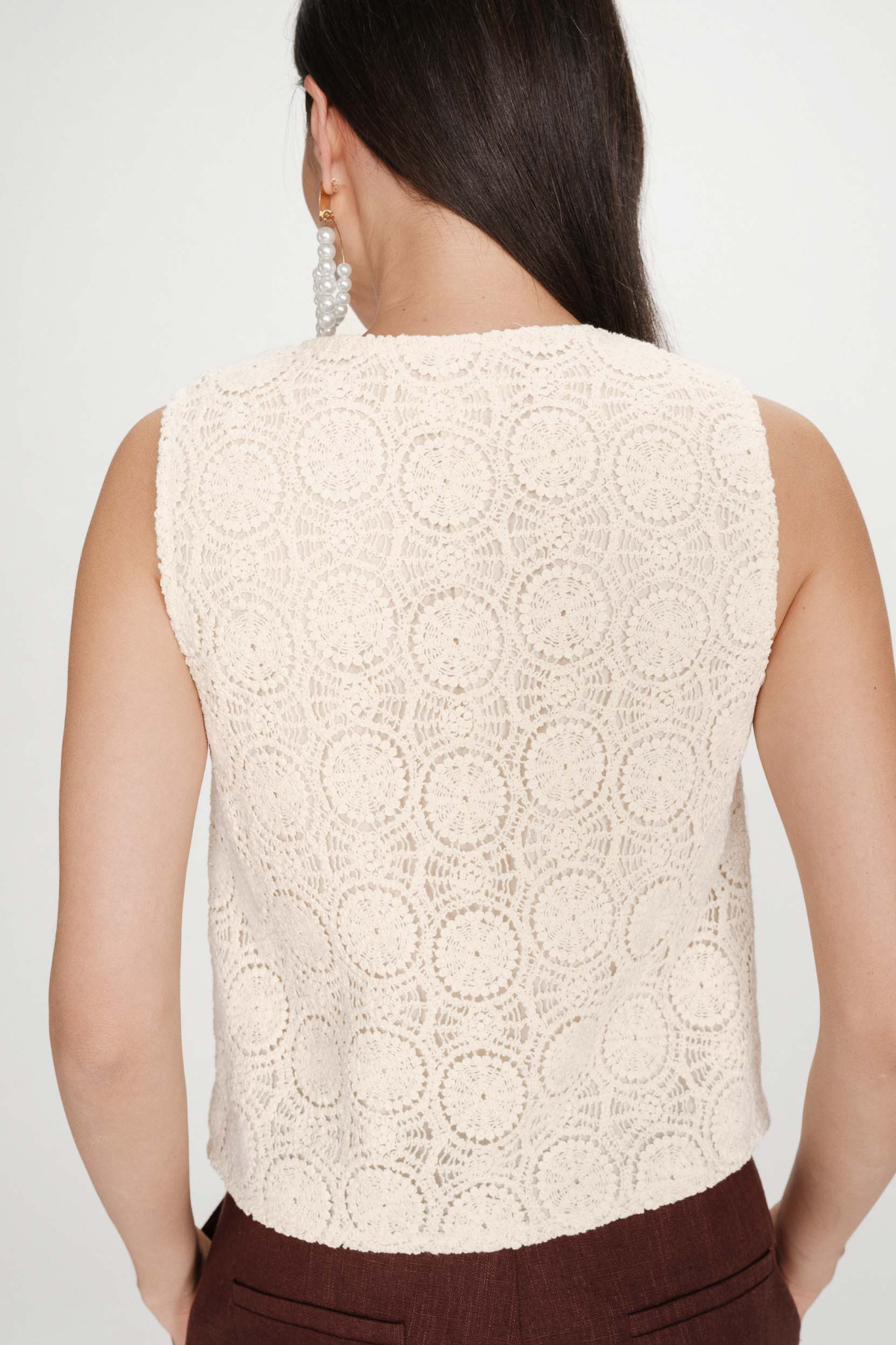 VONY CROCHET TOP - ECRU
