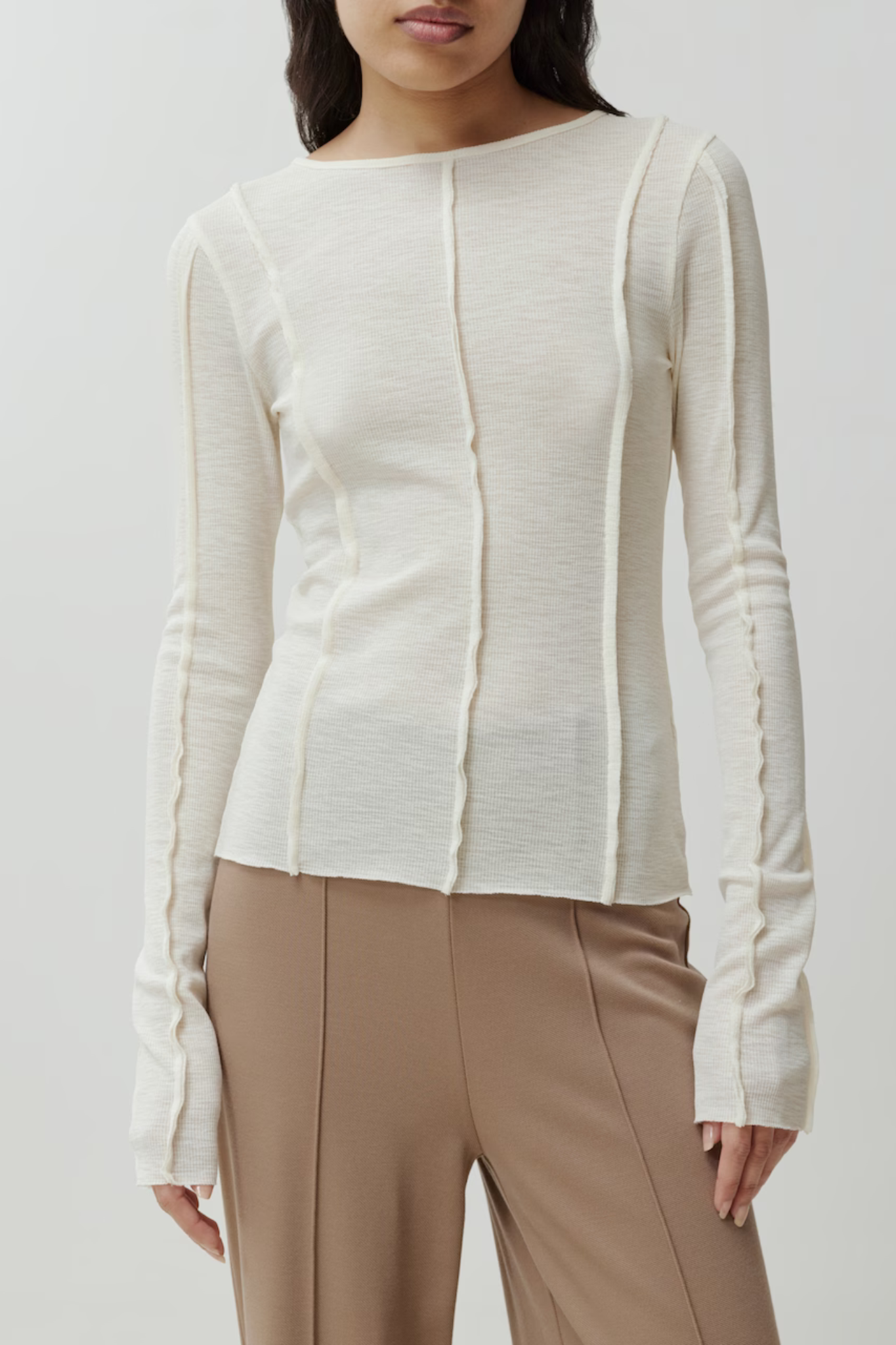 HALIMA LONGSLEEVE TOP - EGRET