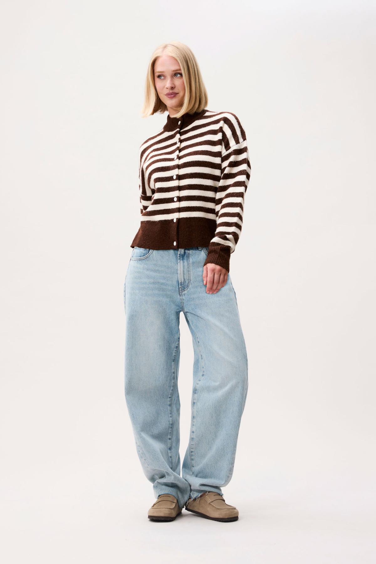 STRIPED CARDIGAN - BROWNIE