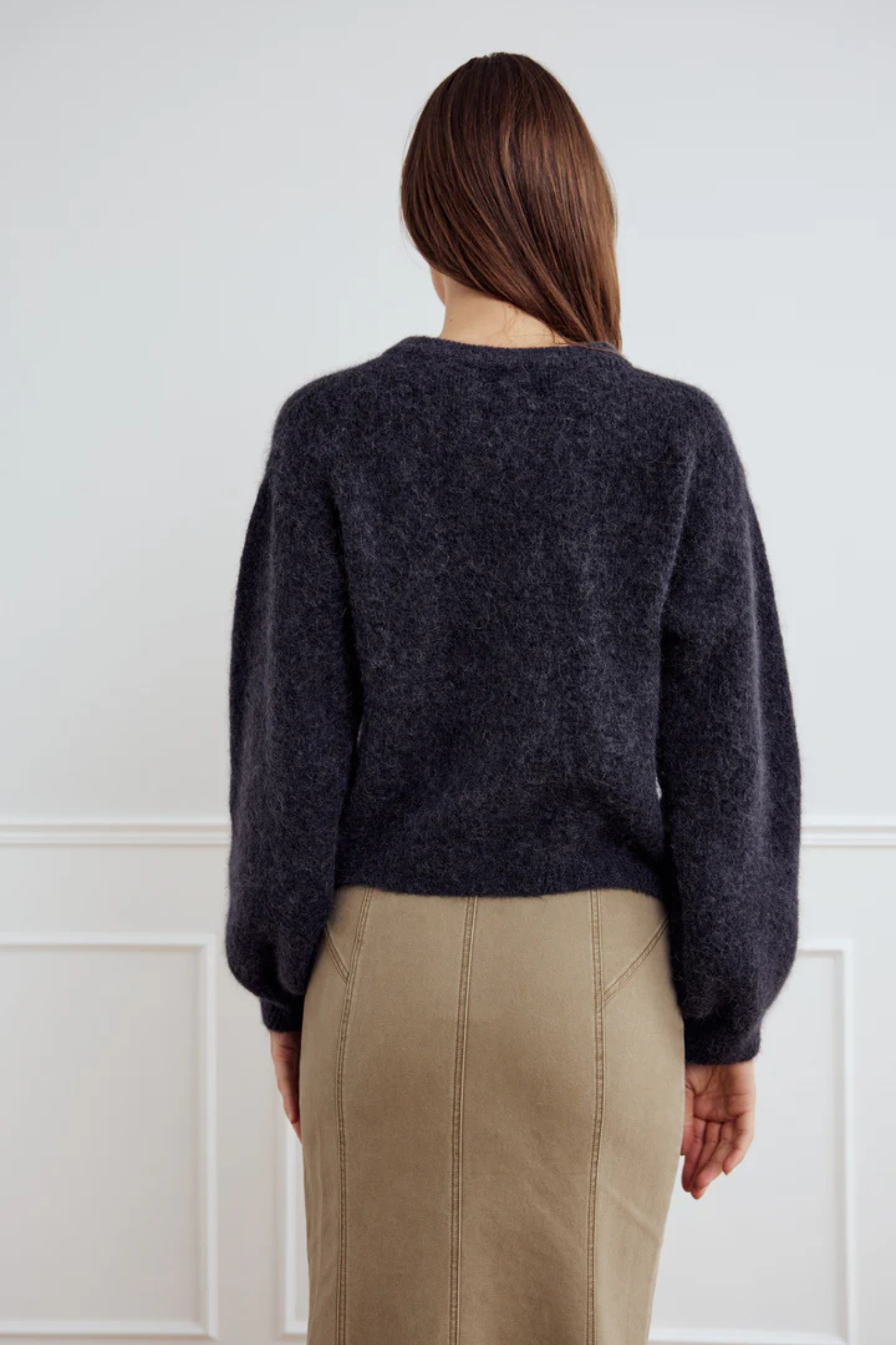 KAE KNIT CARDIGAN - DARK GREY