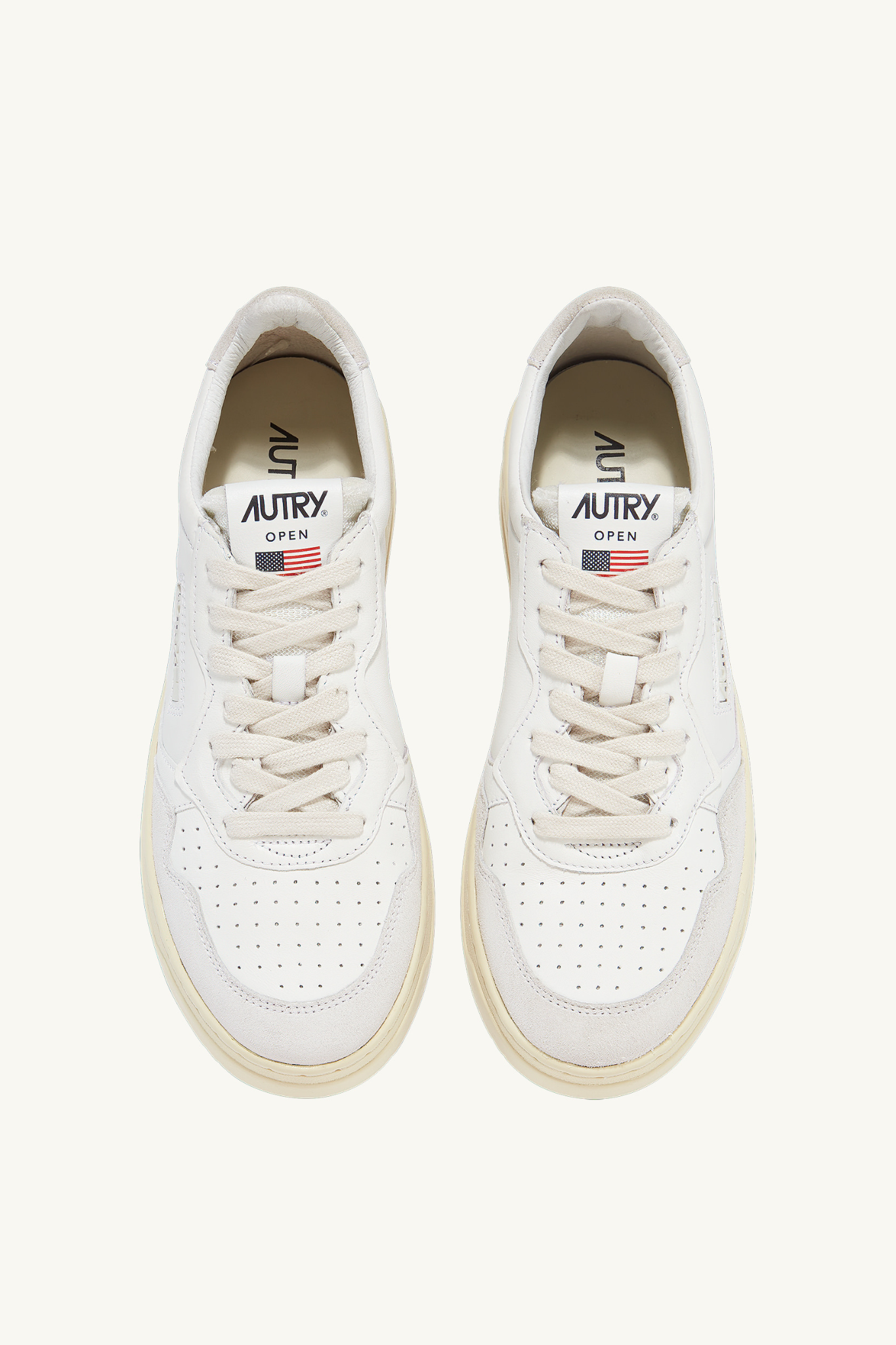 AOLM-CE10 - OPEN LOW SNEAKER - LEATHER/LEATHER WHITE