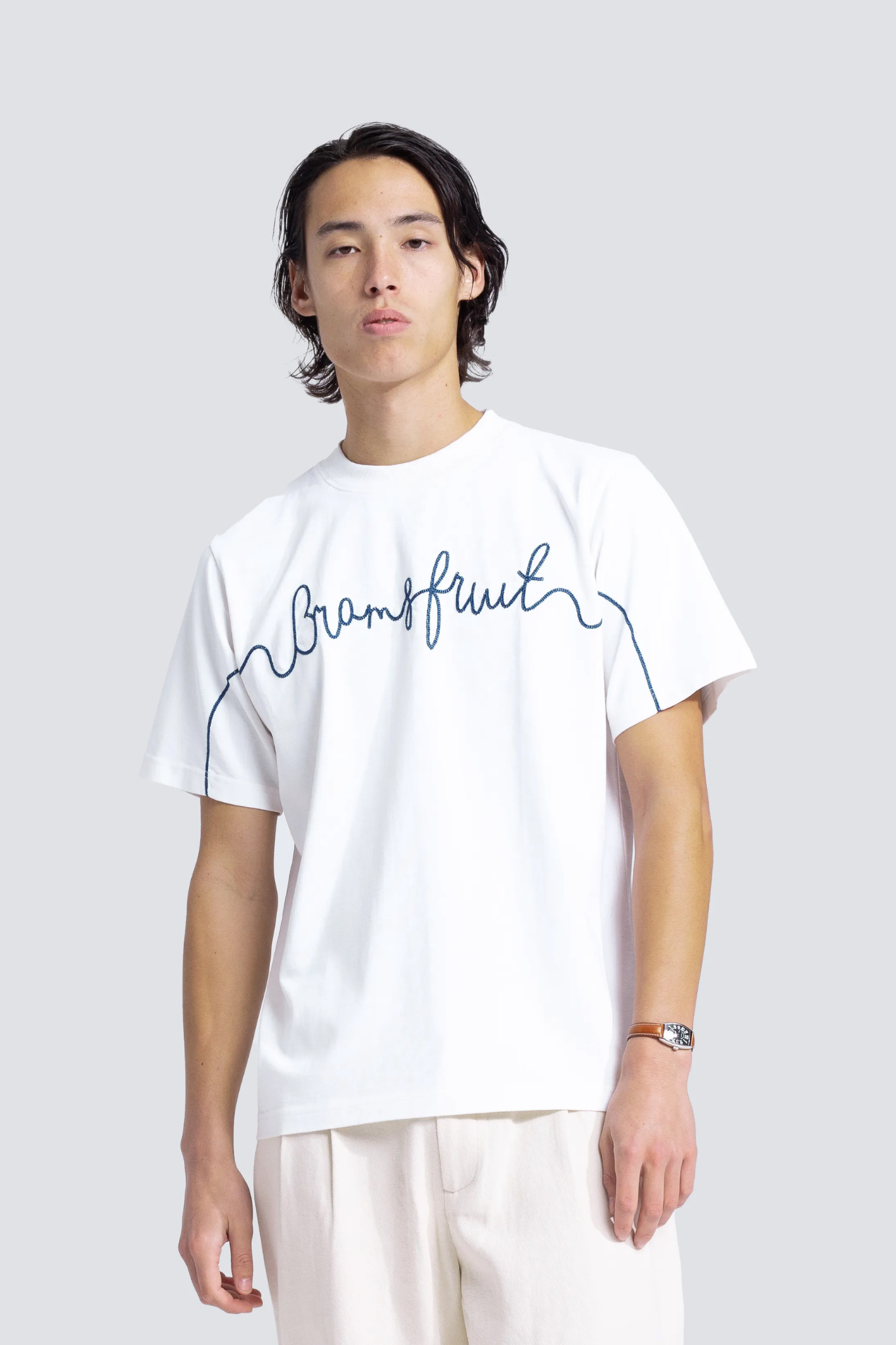 GARDEN HOSE CHAIN STITCH T-SHIRT - WHITE