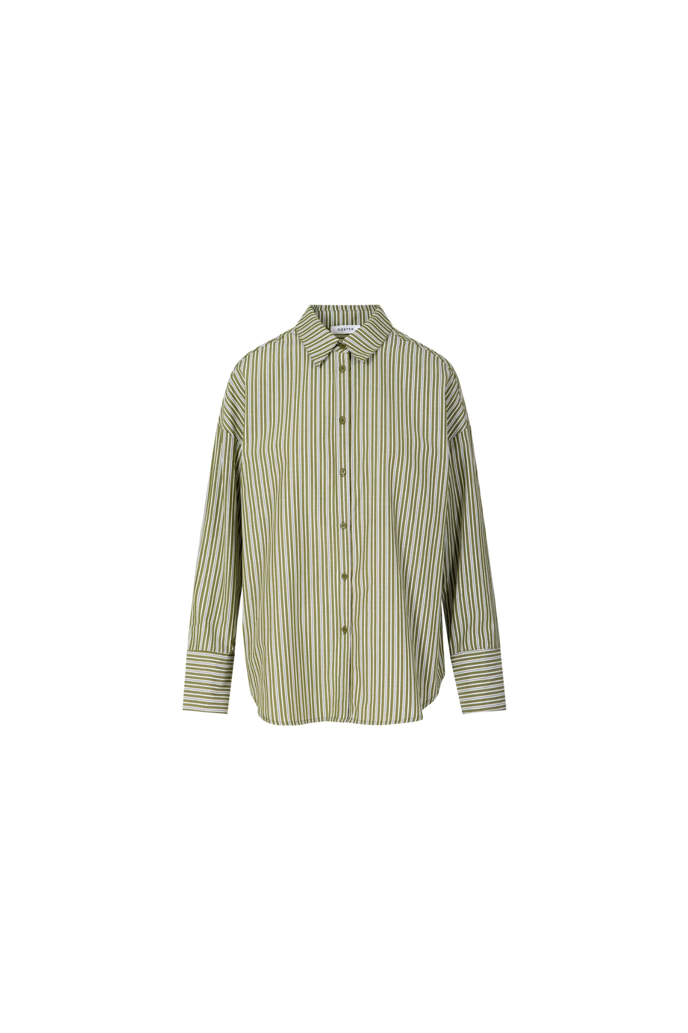 LOOSE STRIBET SHIRT - GREEN STRIPE
