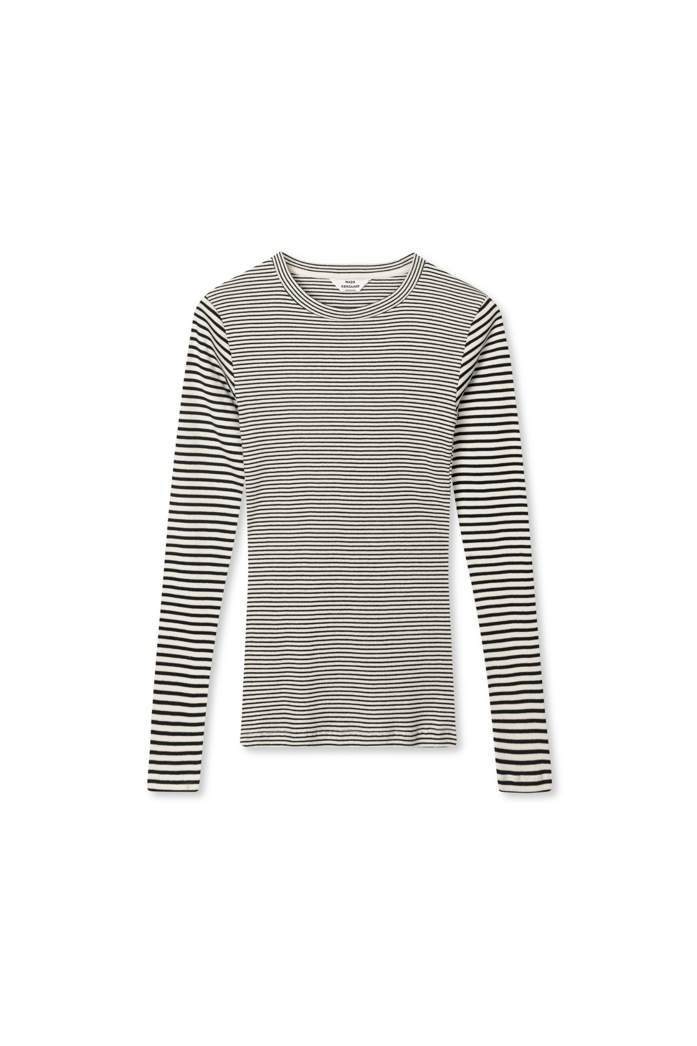 COTTON STRIPE TUBA T-SHIRT LS - VANILLA ICE/BLACK