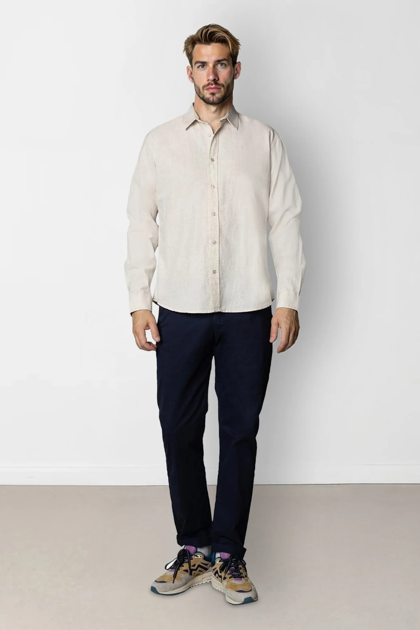 LUCA SHIRT L/S - LIGHT BEIGE