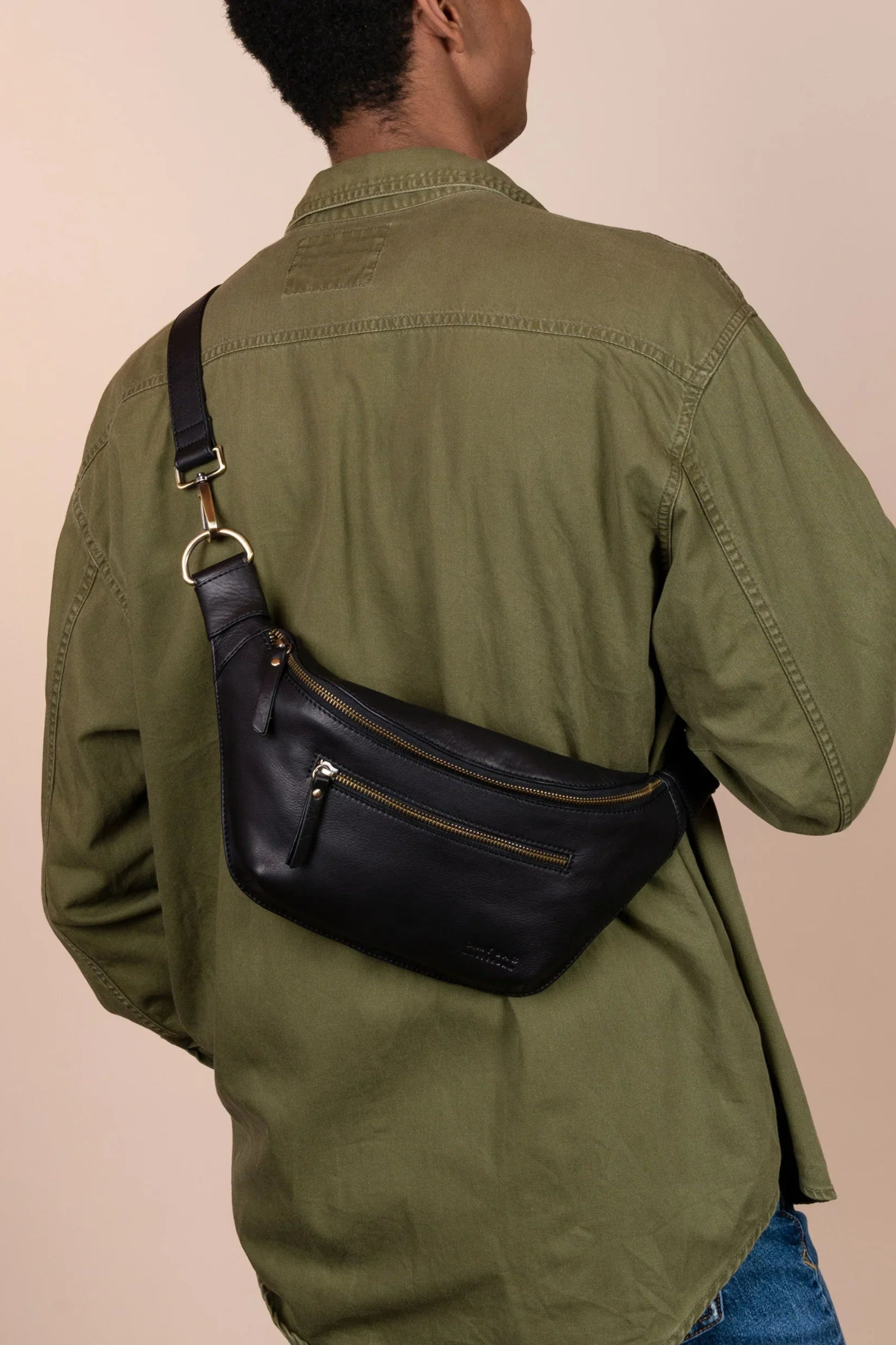 DREW BUM BAG - BLACK SOFT GRAIN LEATHER