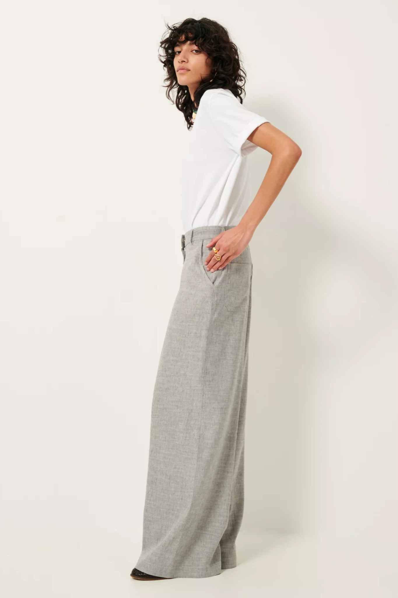 DASUM WIDE PANTS - GREY