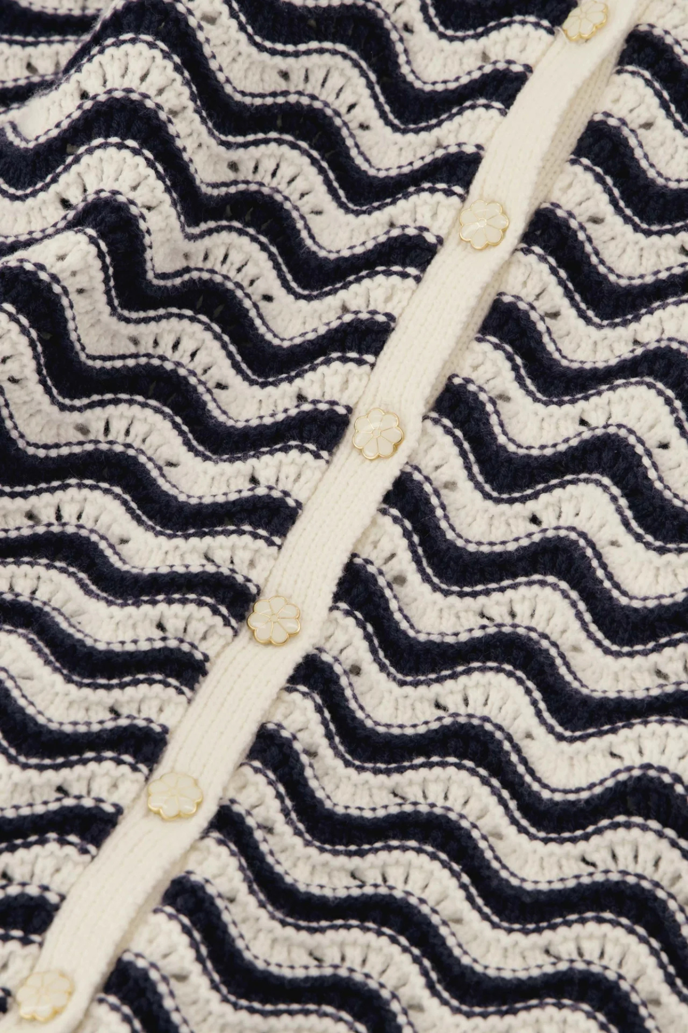 CARO CROCHET LONGSLEEVE CARDIGAN - AFTER MIDNIGHT BLUE
