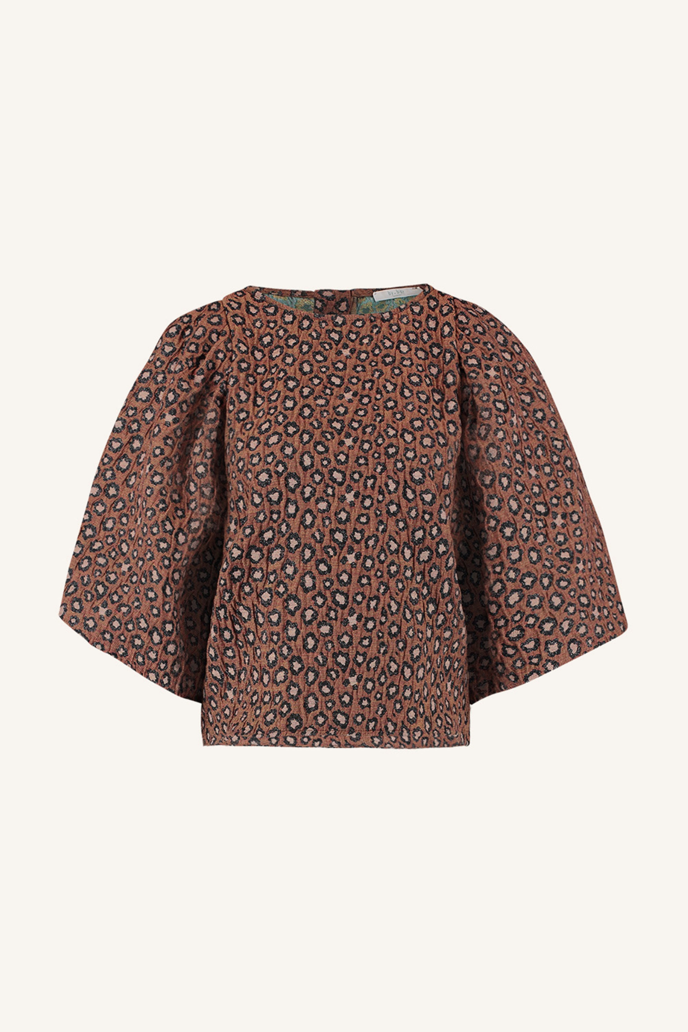 ZASU JACQUARD BLOUSE - BROWN PANTER PRINT