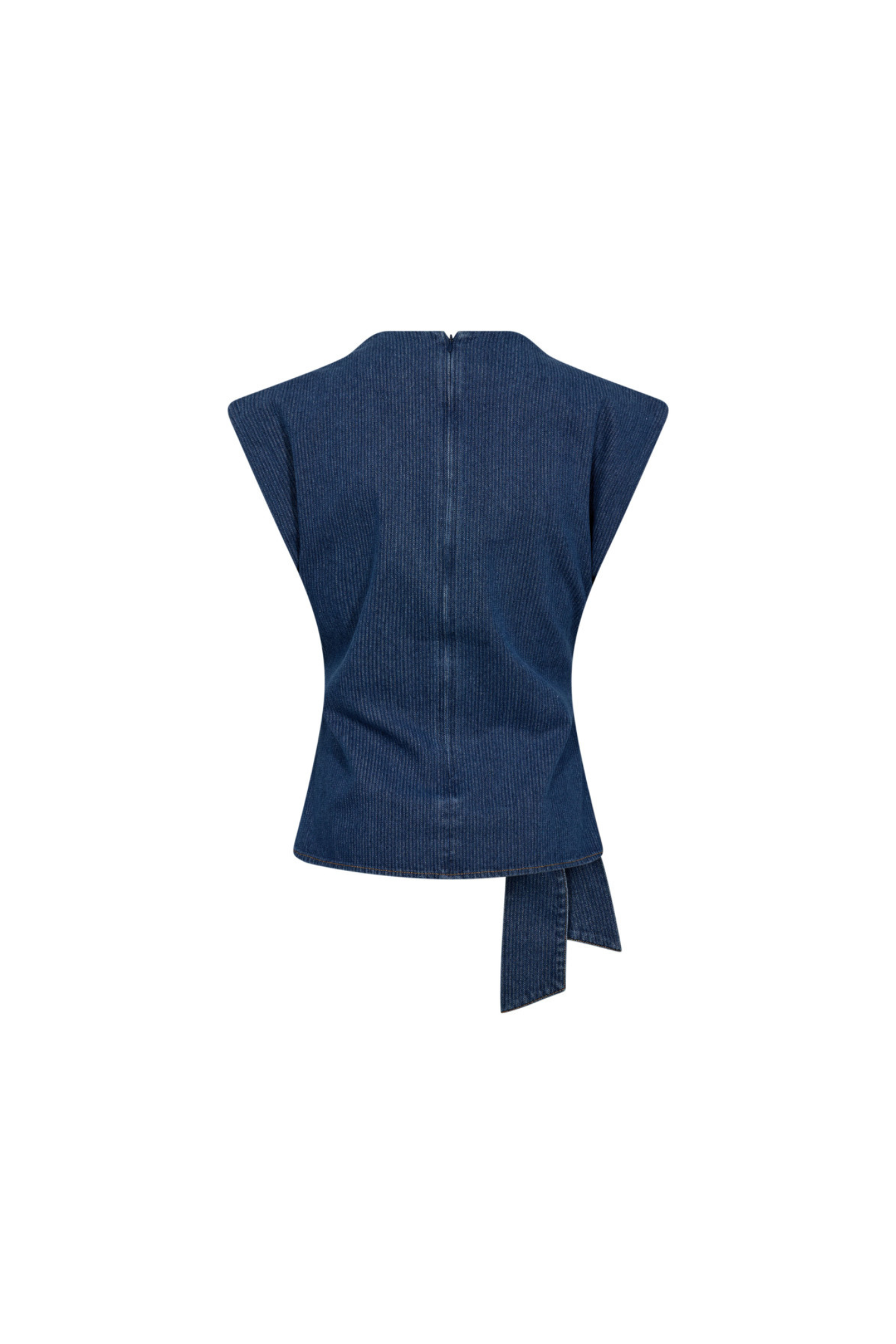 KIMMY PLEAT TOP - DARK DENIM