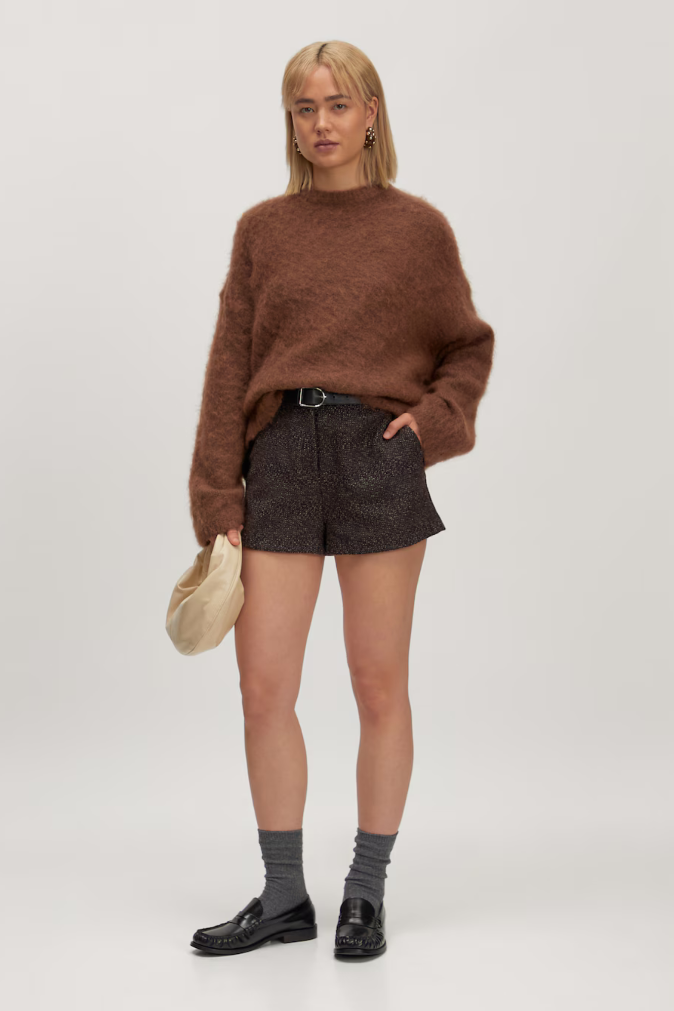 BAILEE MOHAIR SWEATER - FONDUE FUDGE