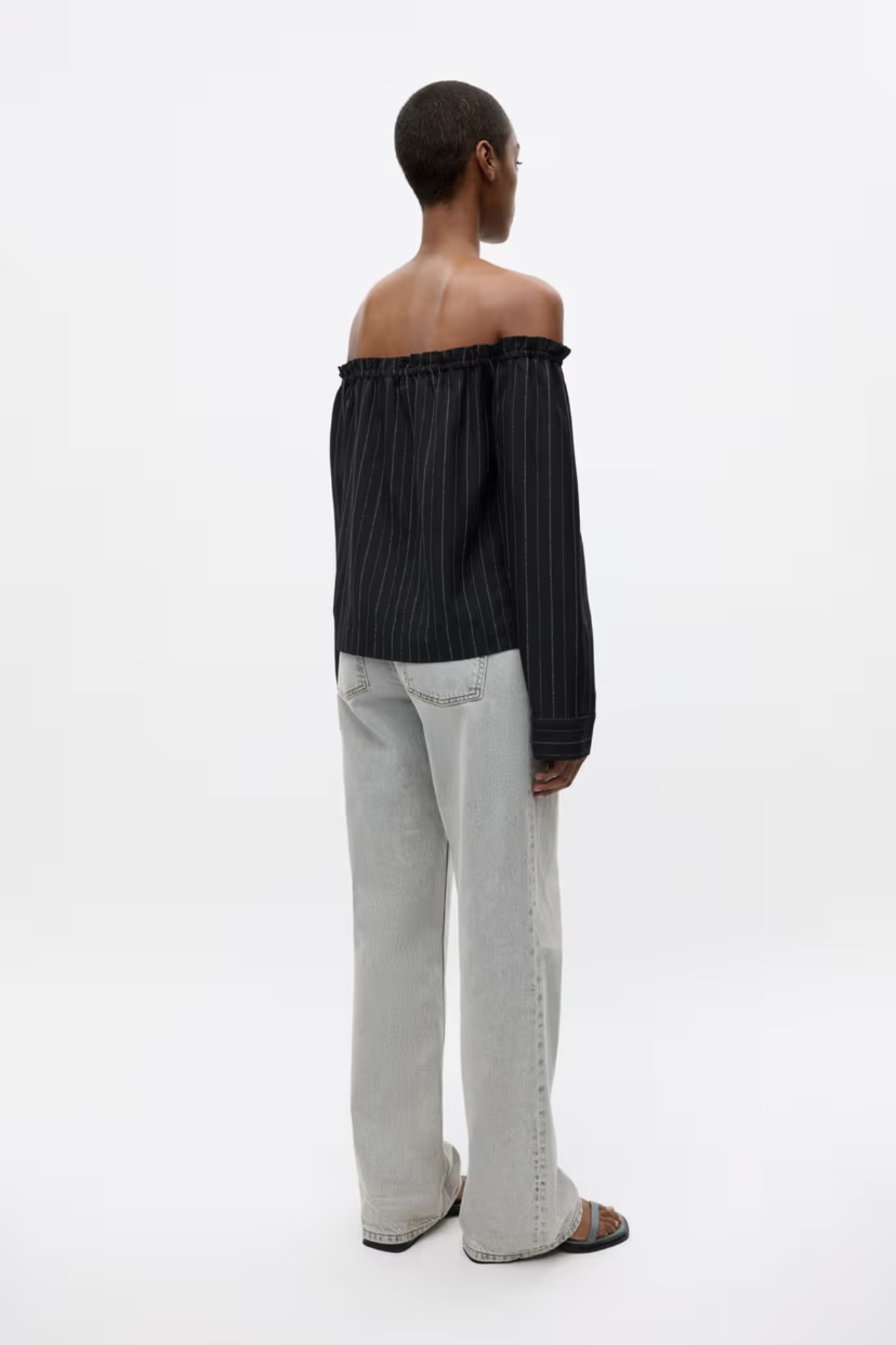 ENHARRIET LS TOP - BLACK PINSTRIPE