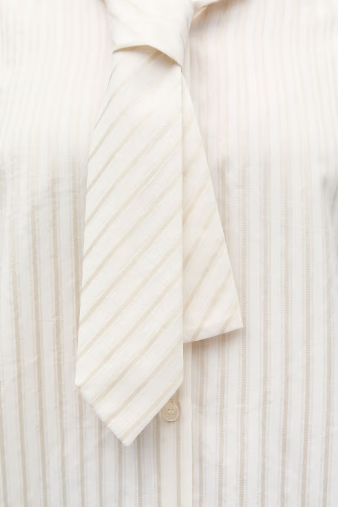 WEB LS SHORT SHIRT TIE - NATURAL STRIPE