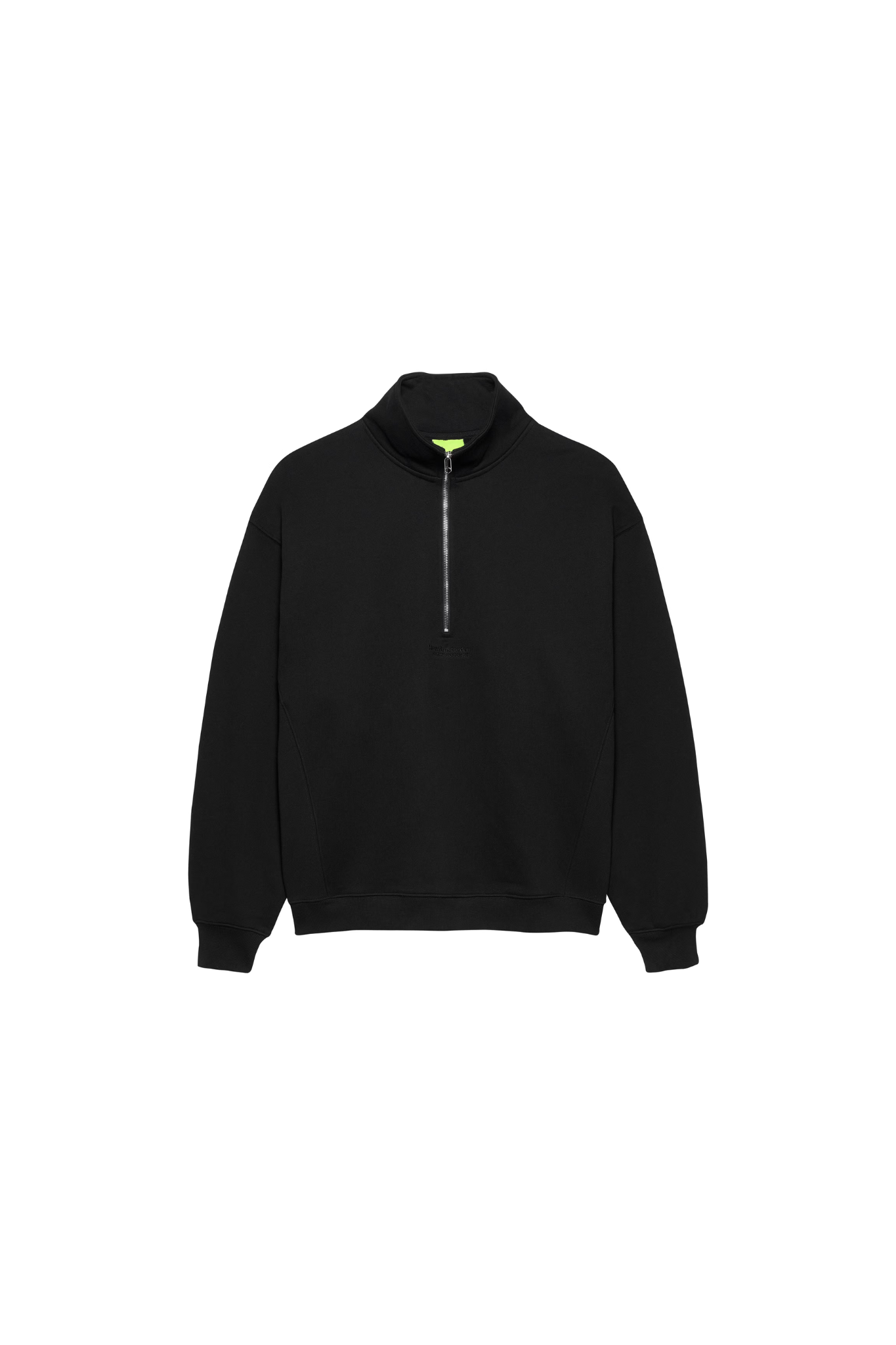 LOGO HALF ZIP SWEATER - BLACK