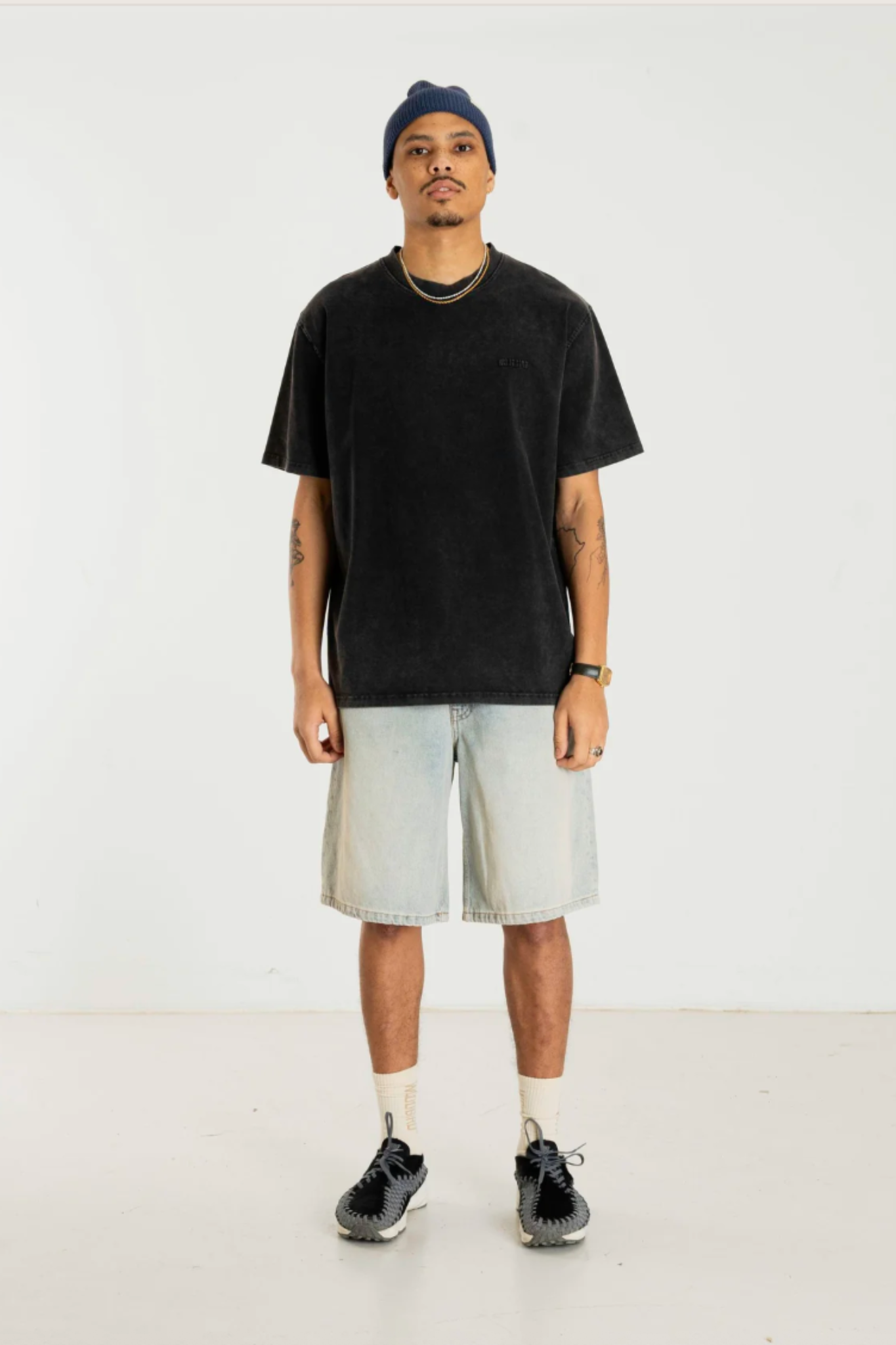 BAINE WASHED T-SHIRT - BLACK