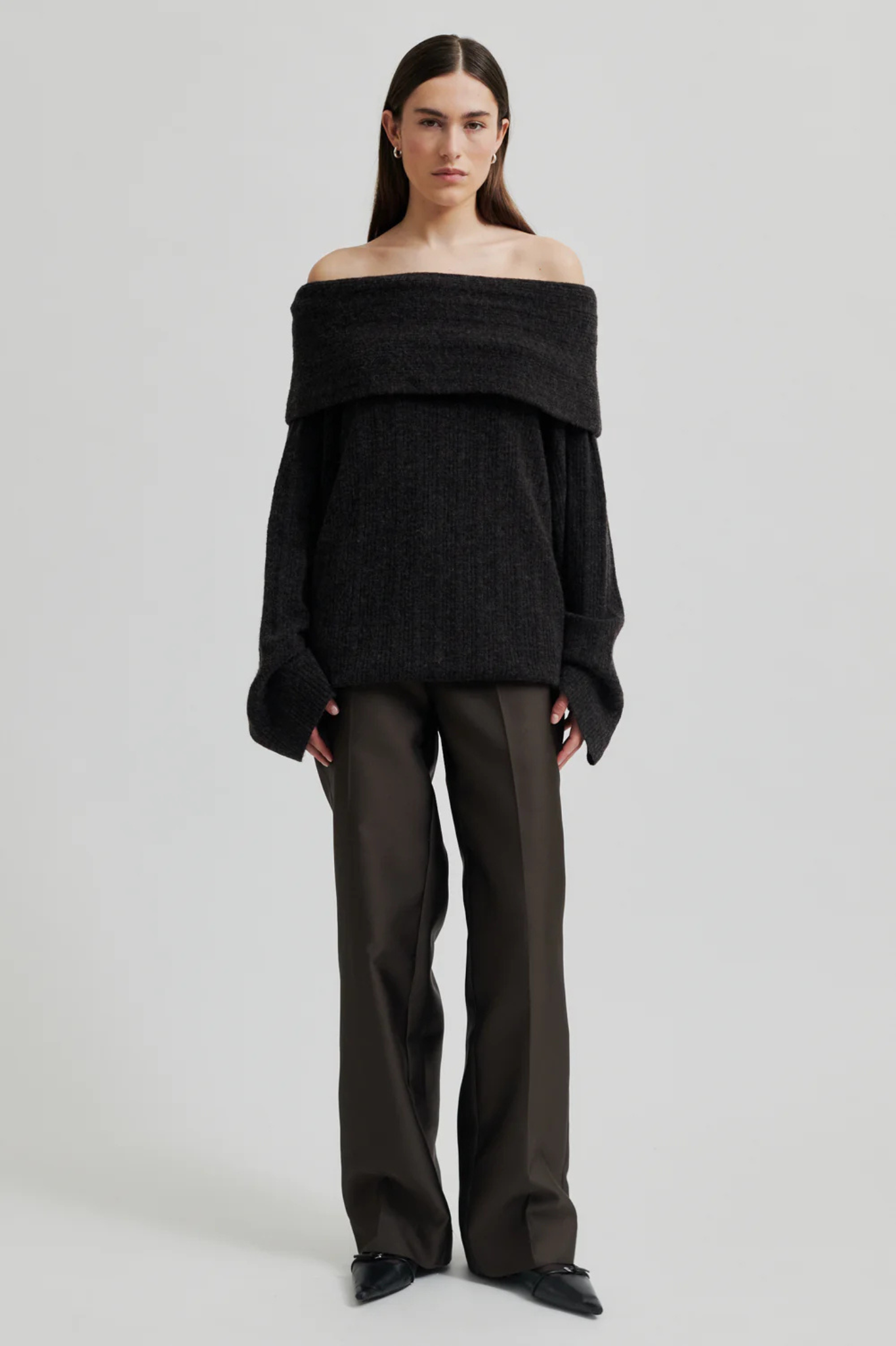 YAYO KNIT OFF SHOULDER - MULCH