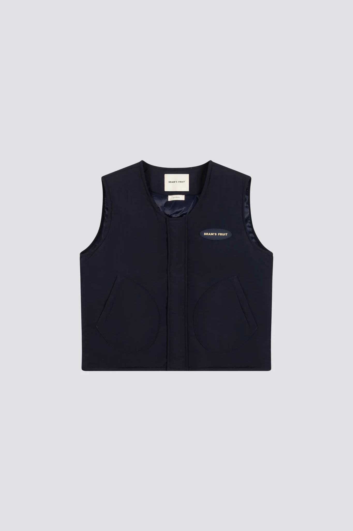 EMBLEM PATCH PADDED VEST - NAVY
