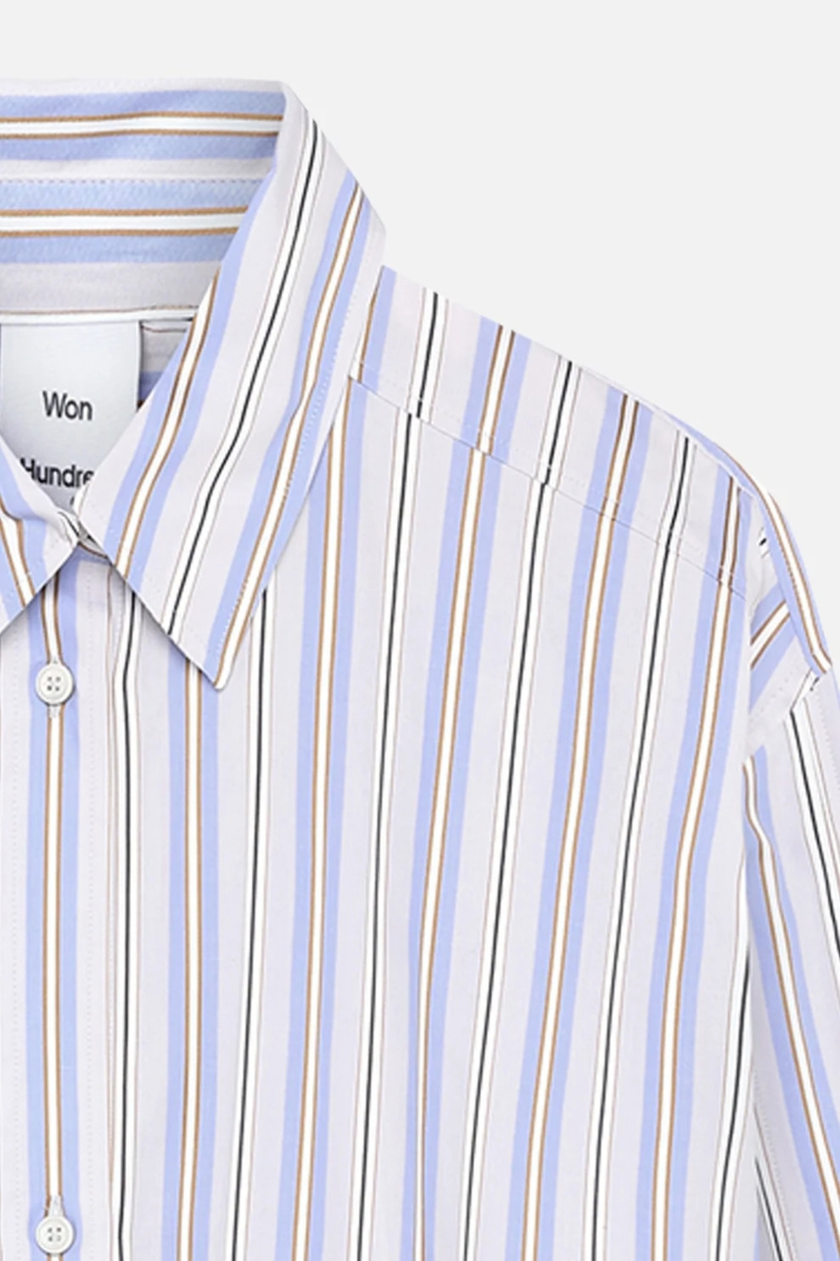 LENOA PANEL STRIPE SHIRT - MICRO SHIP GREY COMB
