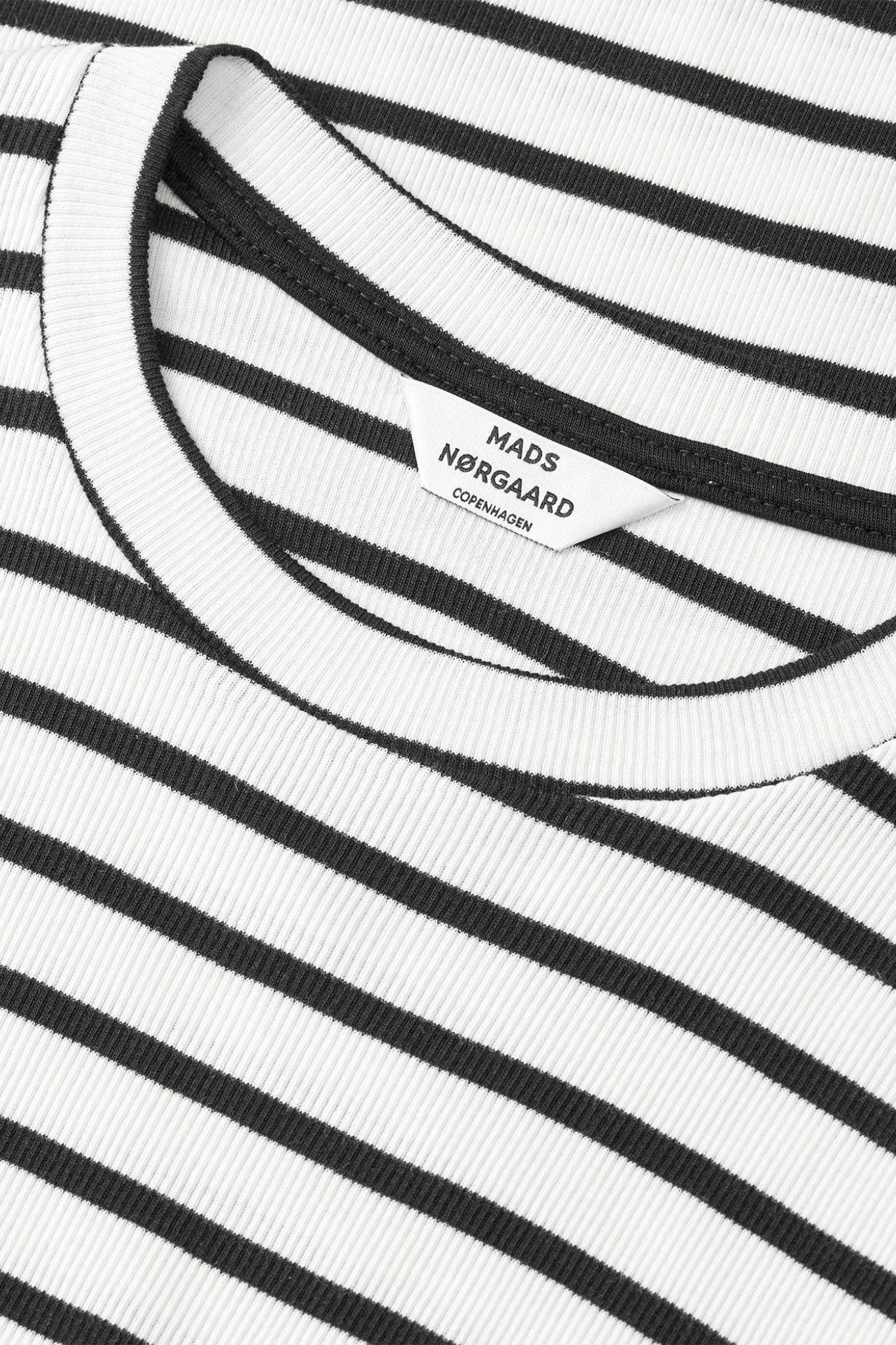2X2 COTTON STRIPE TUBA TEE LS - BLACK/VANILLA ICE