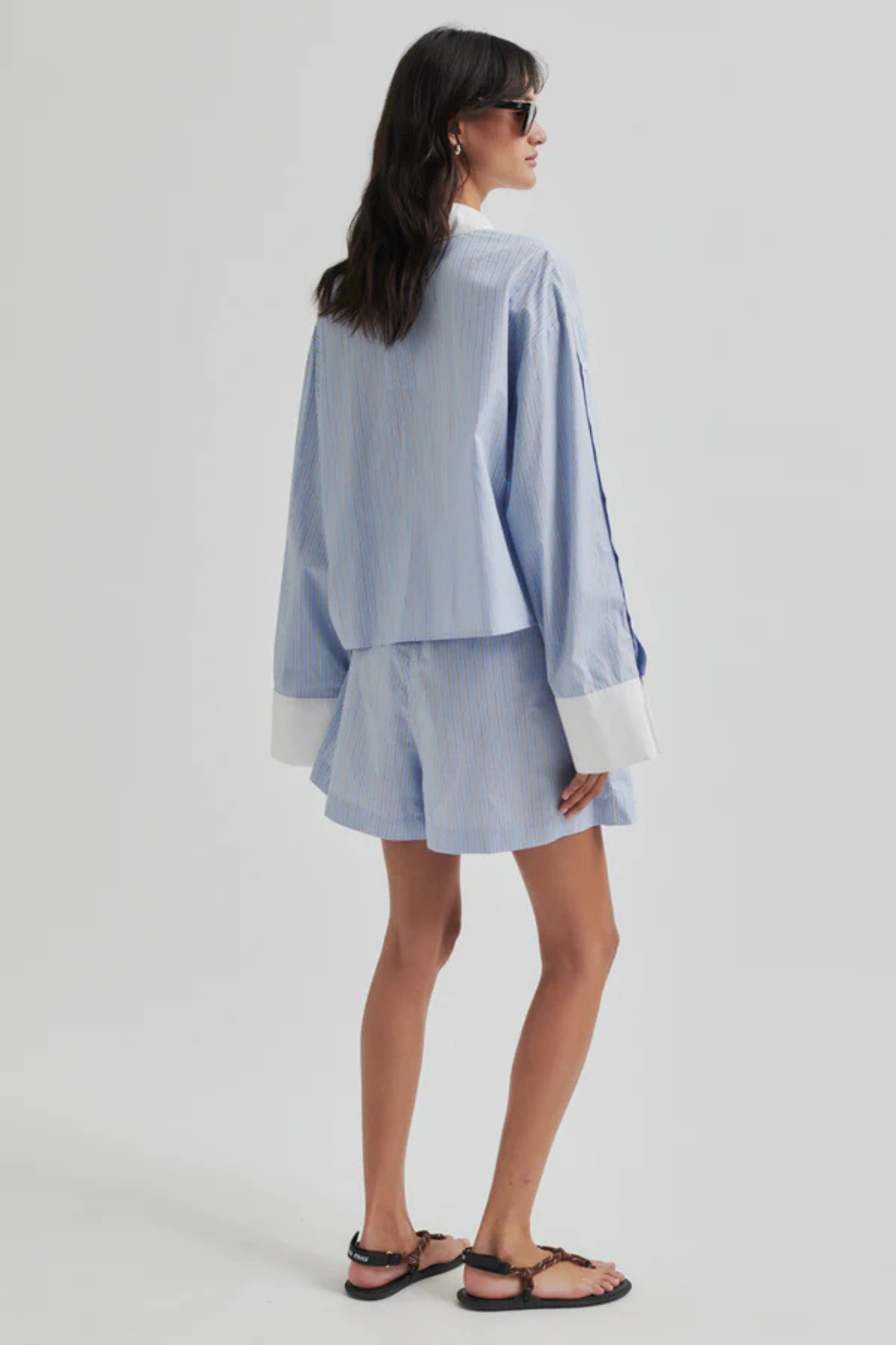 ALANIS COMBI SHIRT - LIGHT BLUE STRIPE