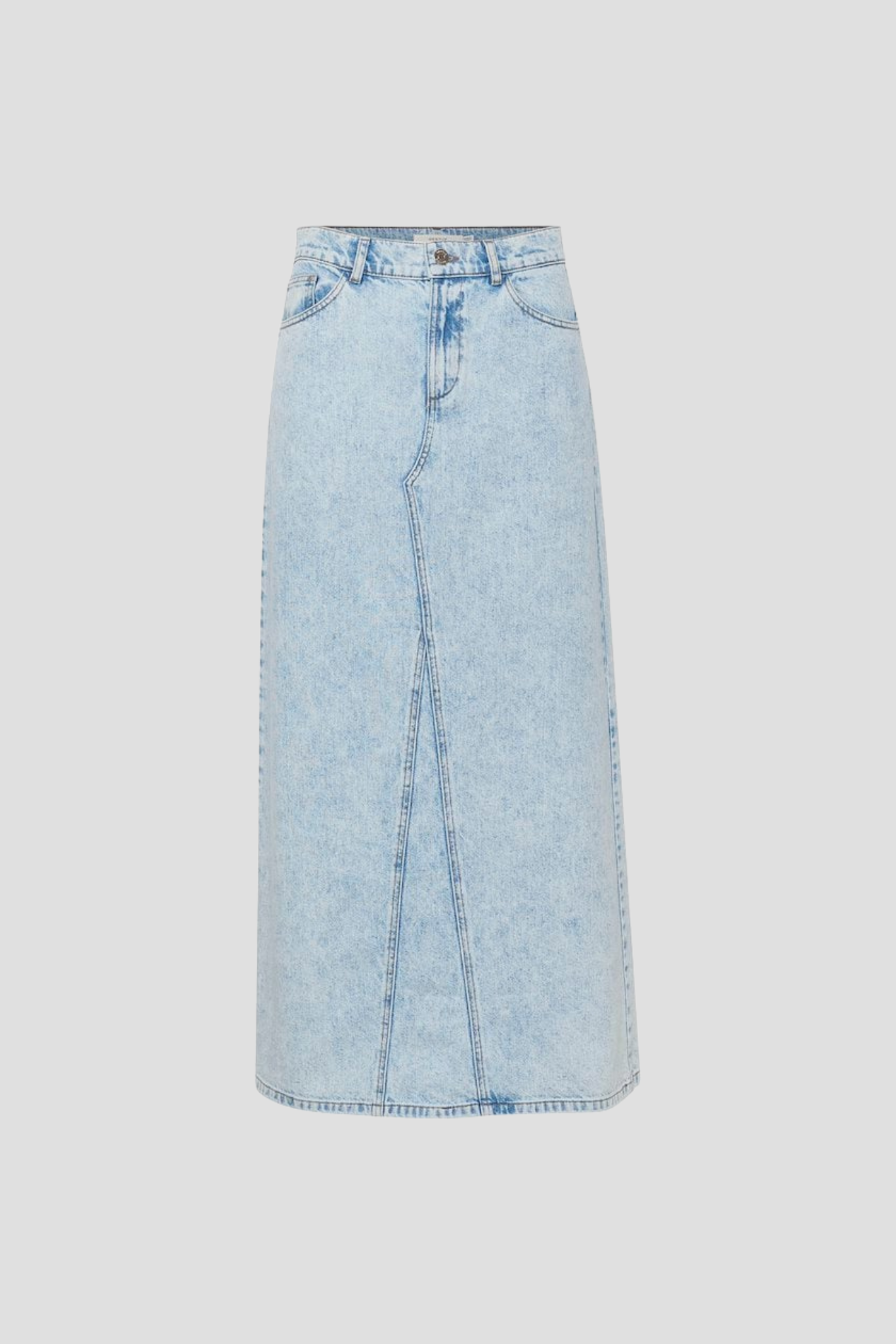 MILYGZ HW LONG SKIRT - MID BLUE WASHED