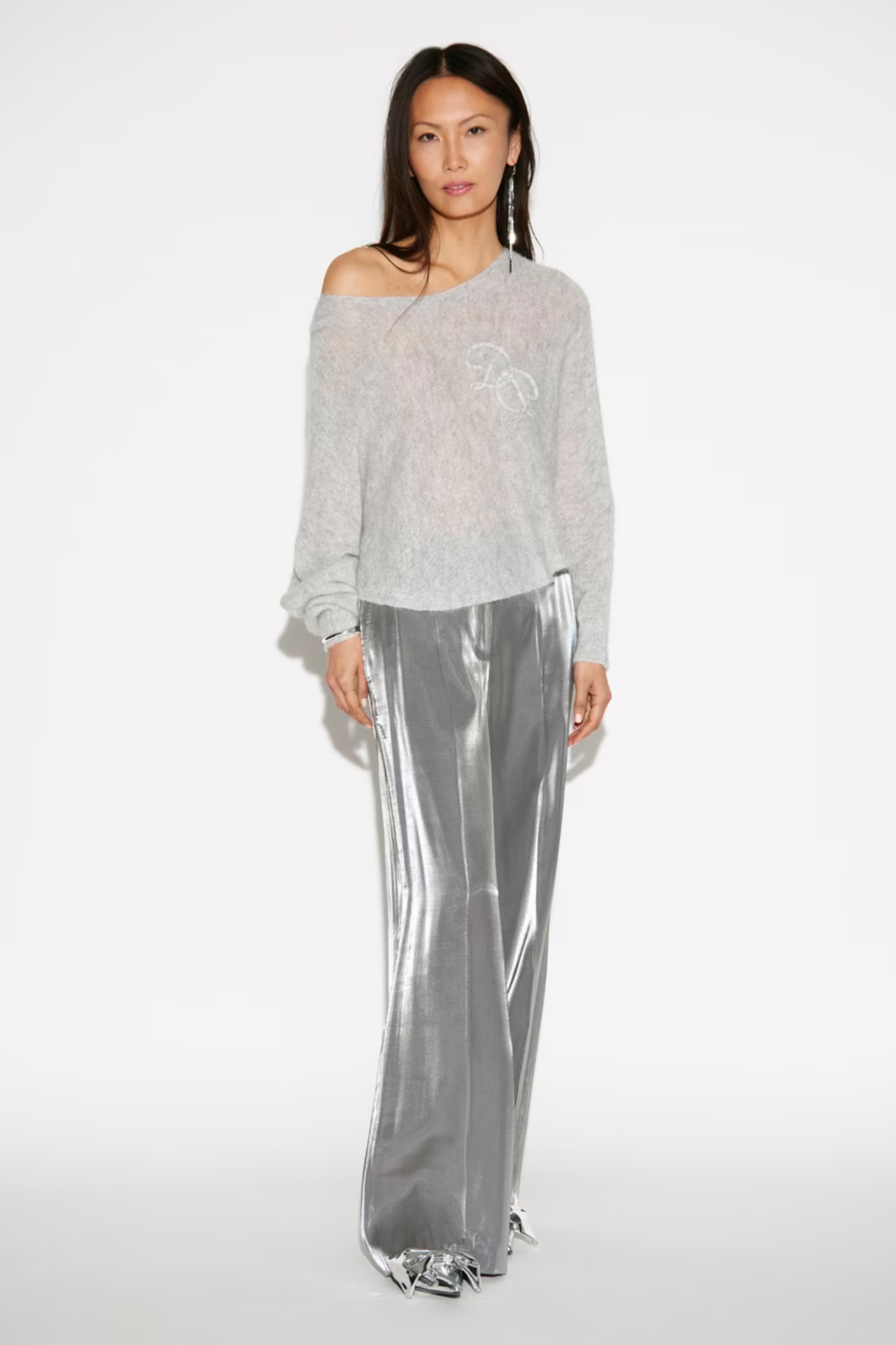 MONTRE MONOGRAM SWEATER - HEATHER GREY