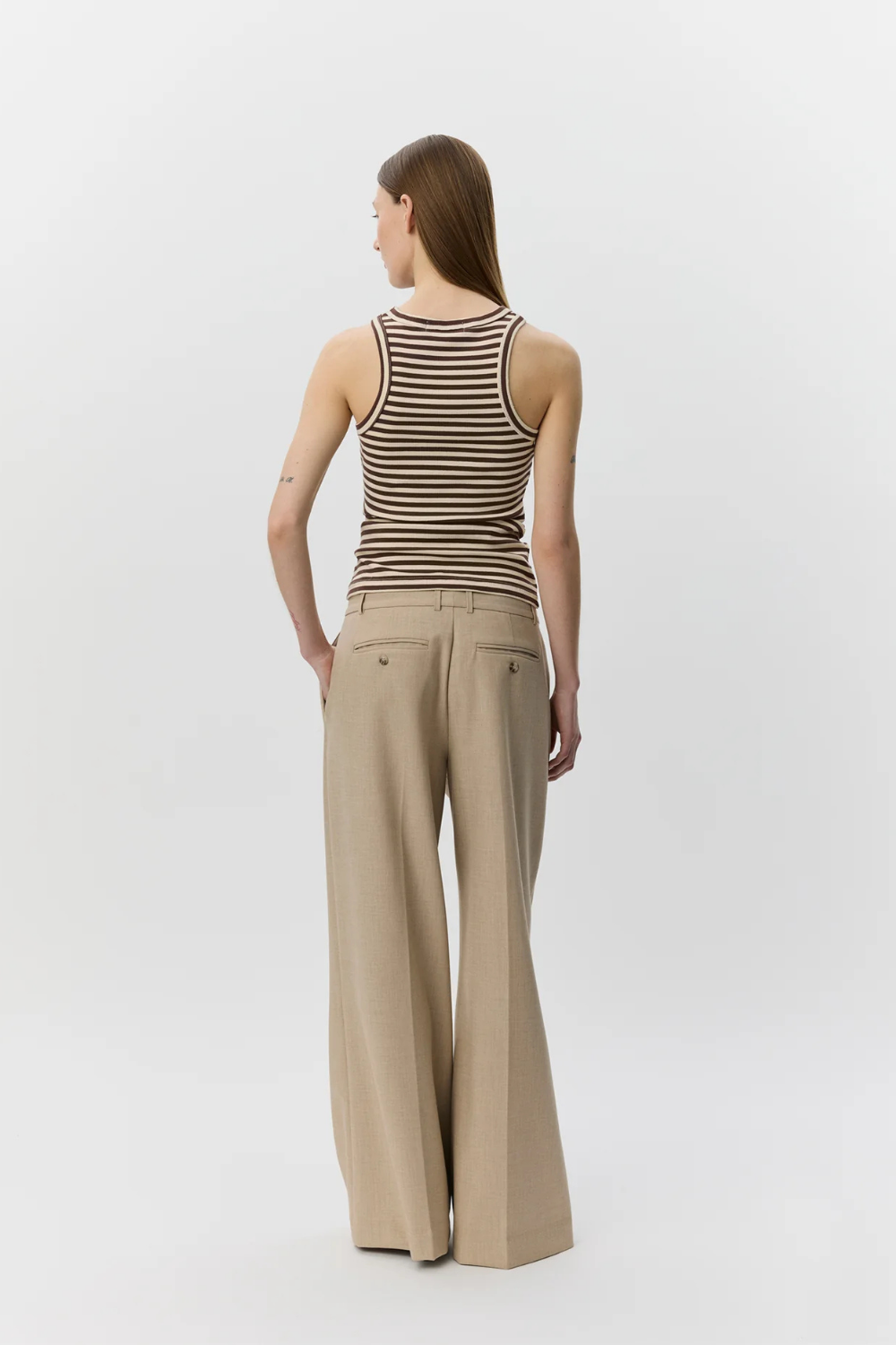BECA STRIPED TANK TOP - BROWN STRIPED