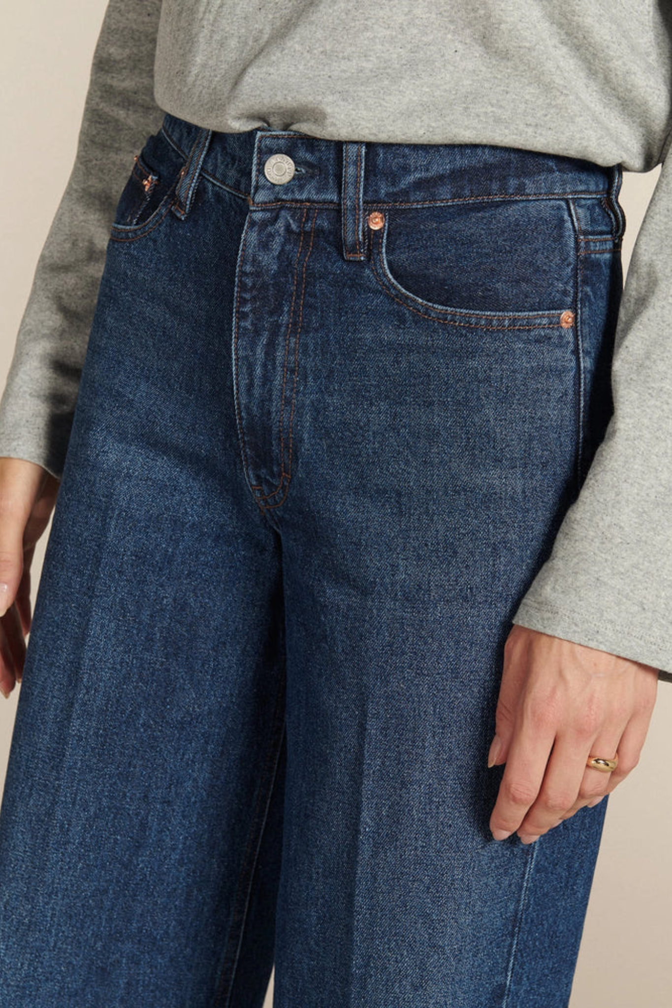SULLY LONG DENIM JEANS - BLUE STONE