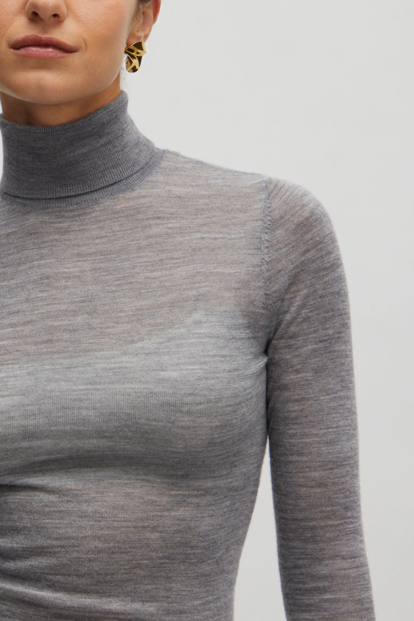 HATTI MERINO WOOL JUMPER - GREY MELANGE