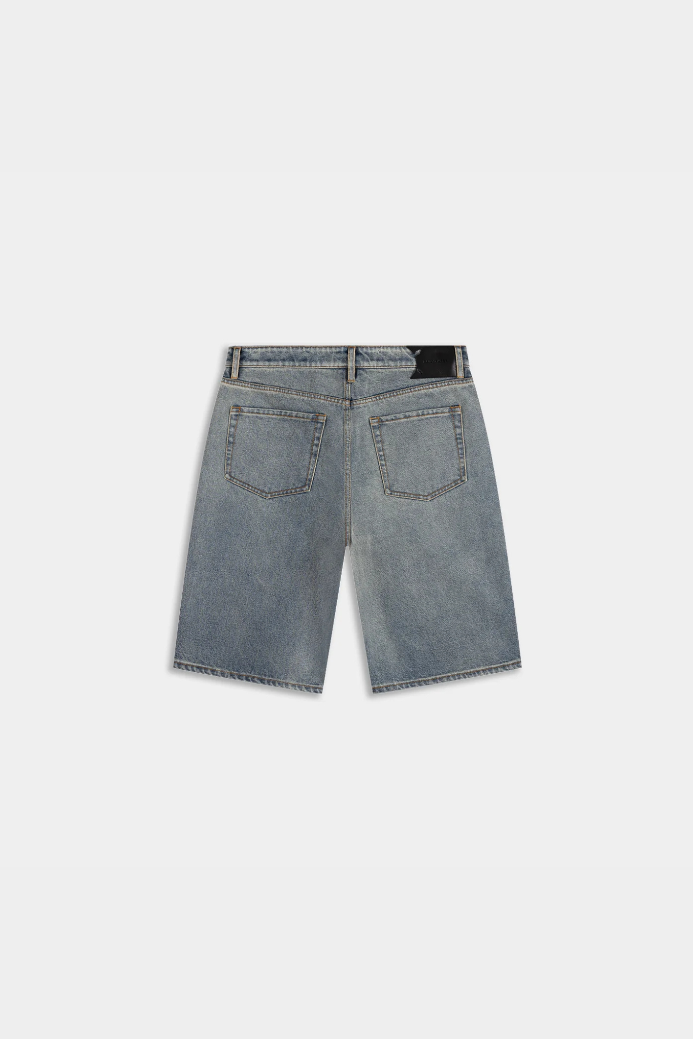 COMPACT SHIELD EMBROIDERY DENIM SHORTS - DENIM