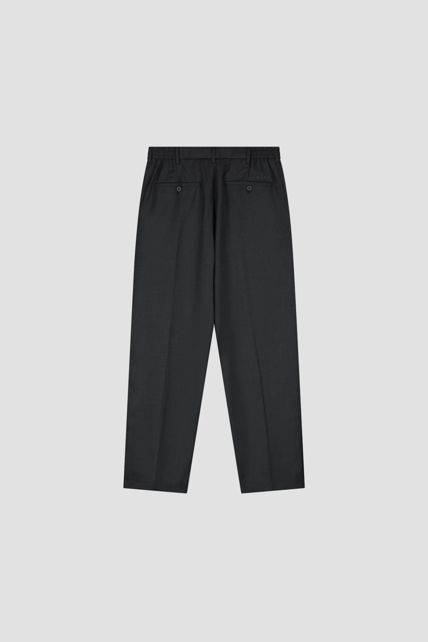 REGULAR WOOL BLEND PLEATED PANTS - CHARCOAL