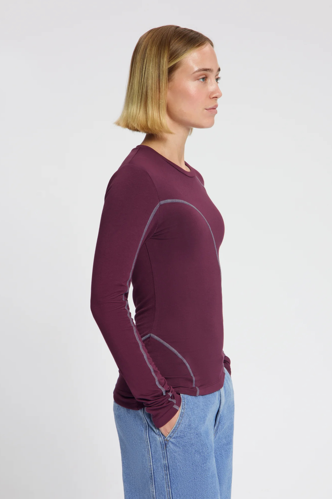 LILA MESH TOP - BORDAUX