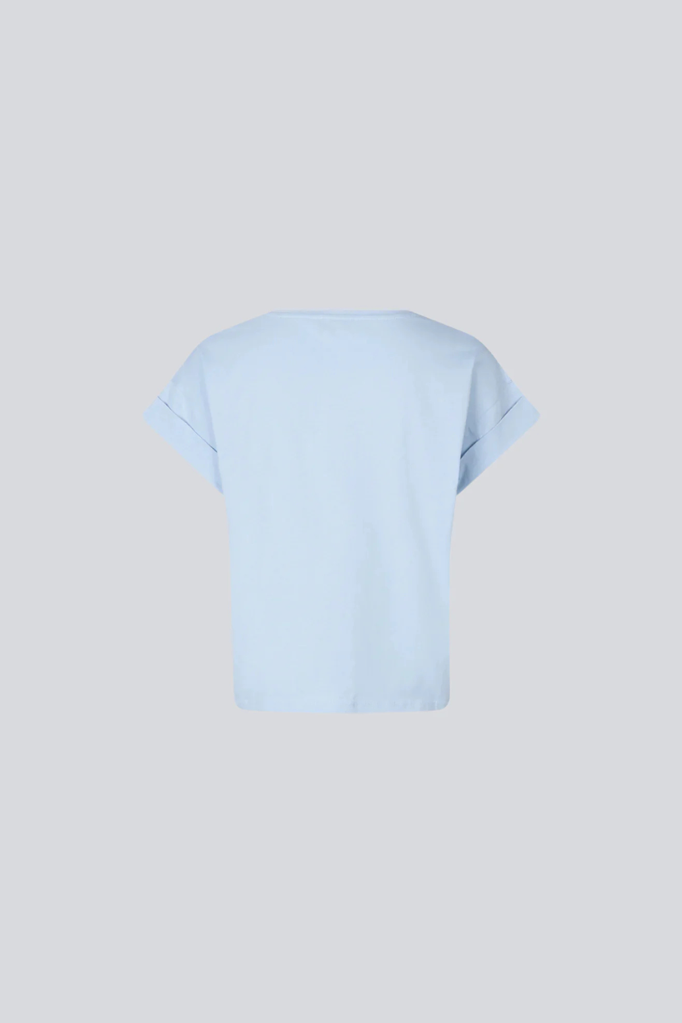 Modstrom brazil t-shirt in cashmere blue. Back flatlay view