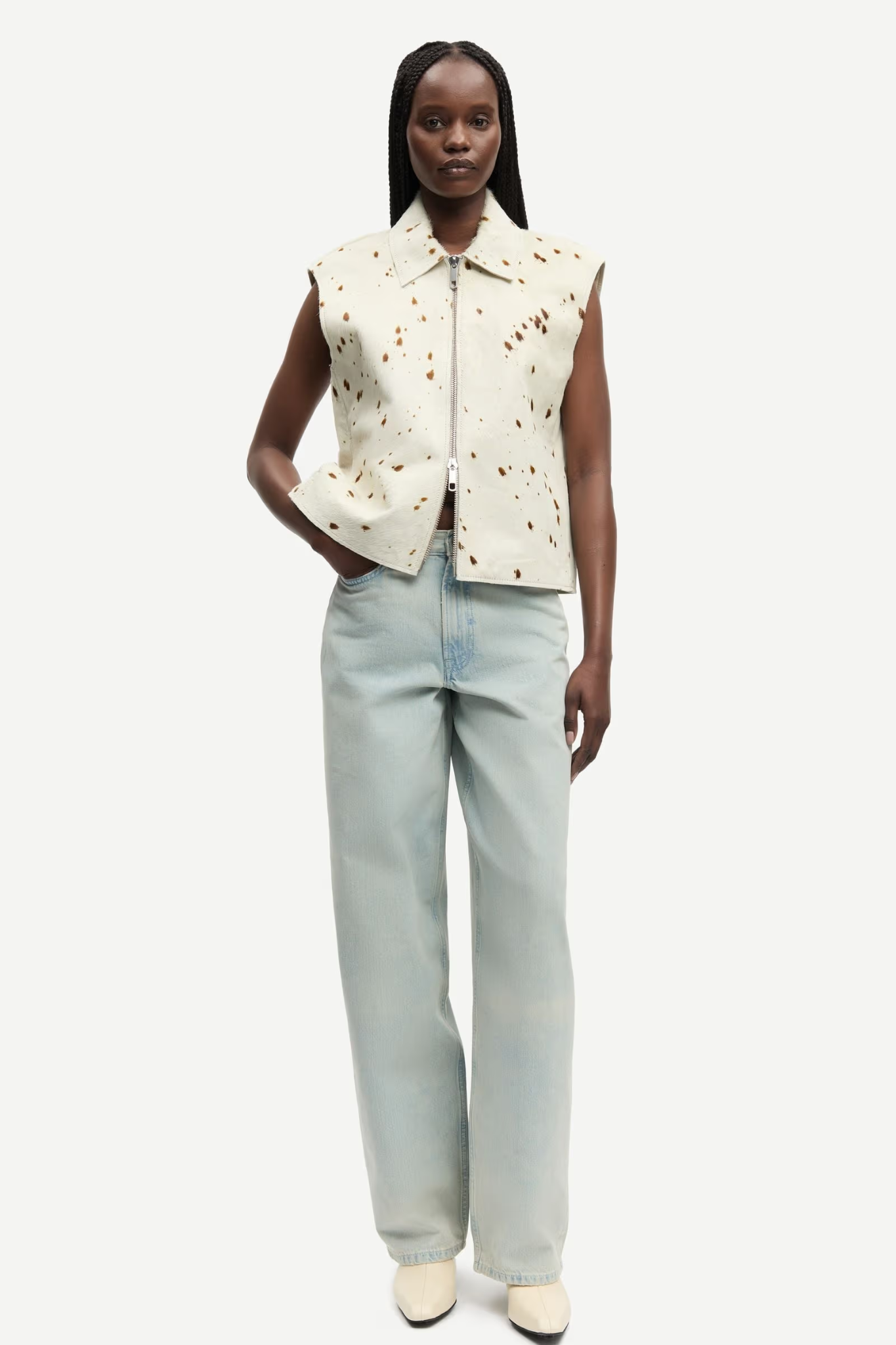 LYLO LEATHER VEST - STRAY DOTT