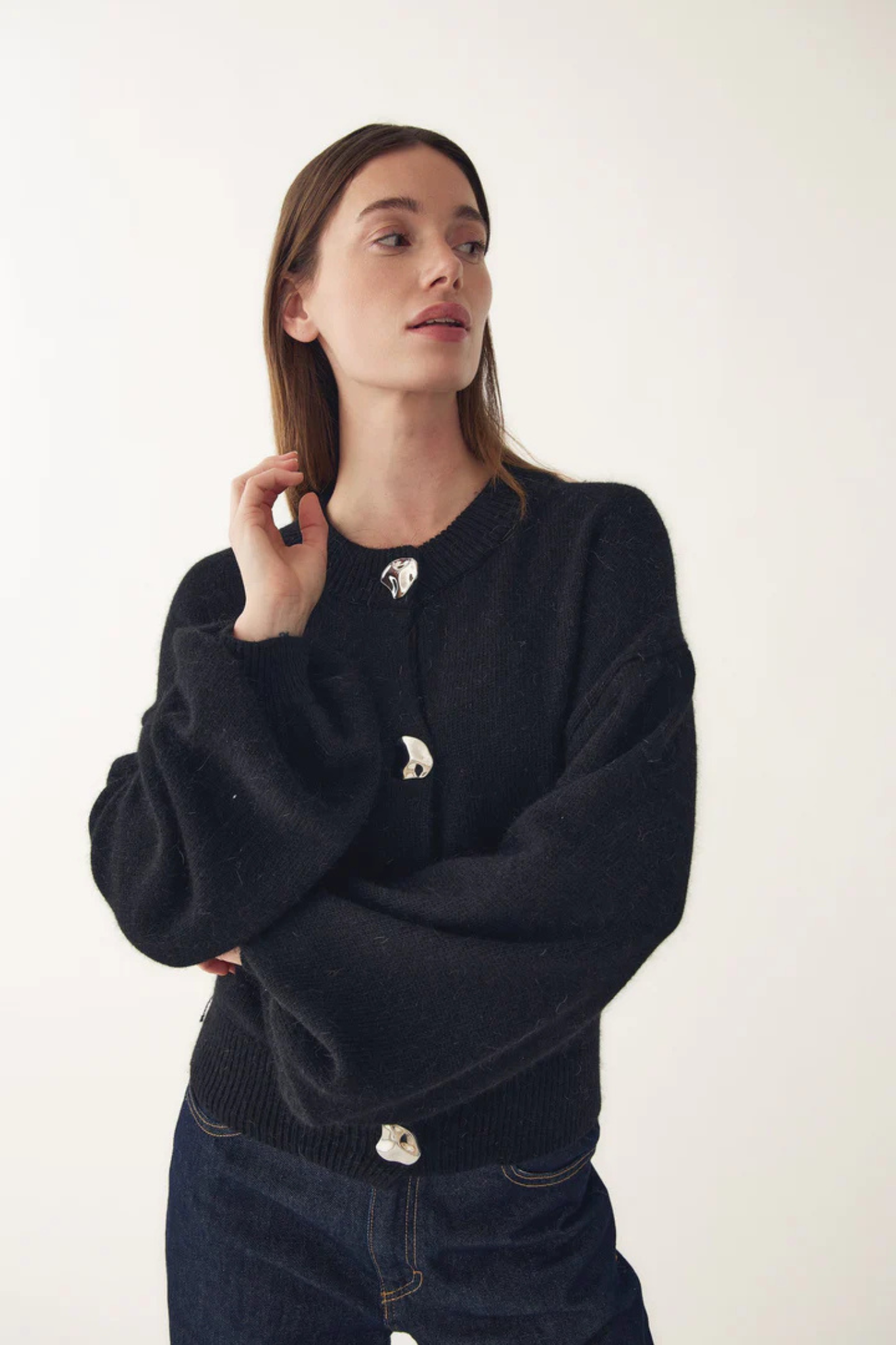 MILEY KNIT CARDIGAN - BLACK