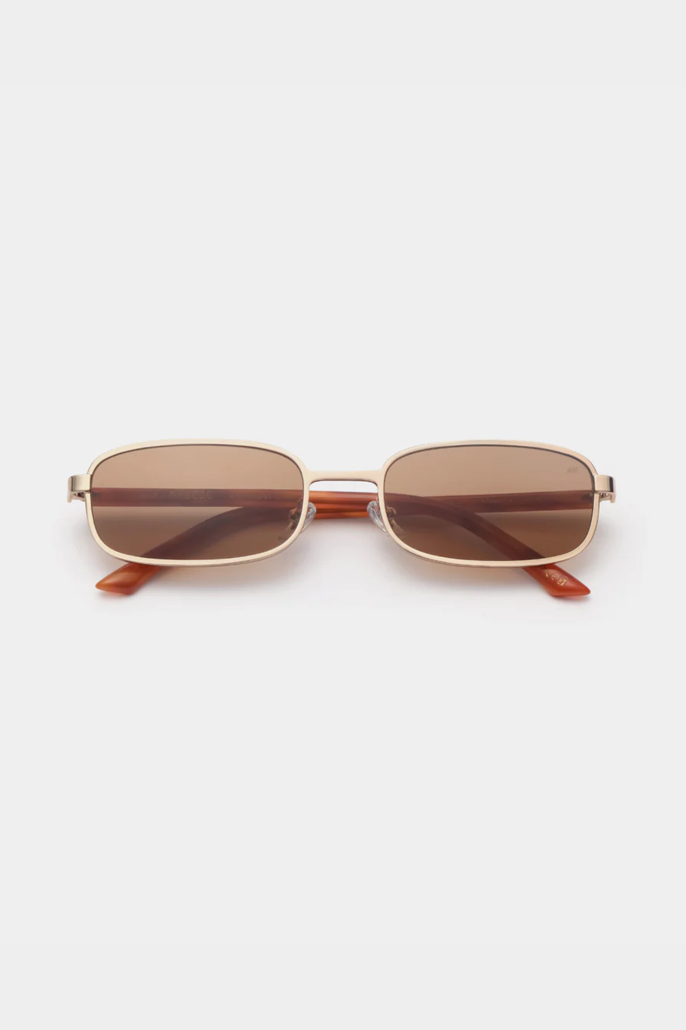 A. Kjaerbede noah sunglasses in gold burnt amber. Front view