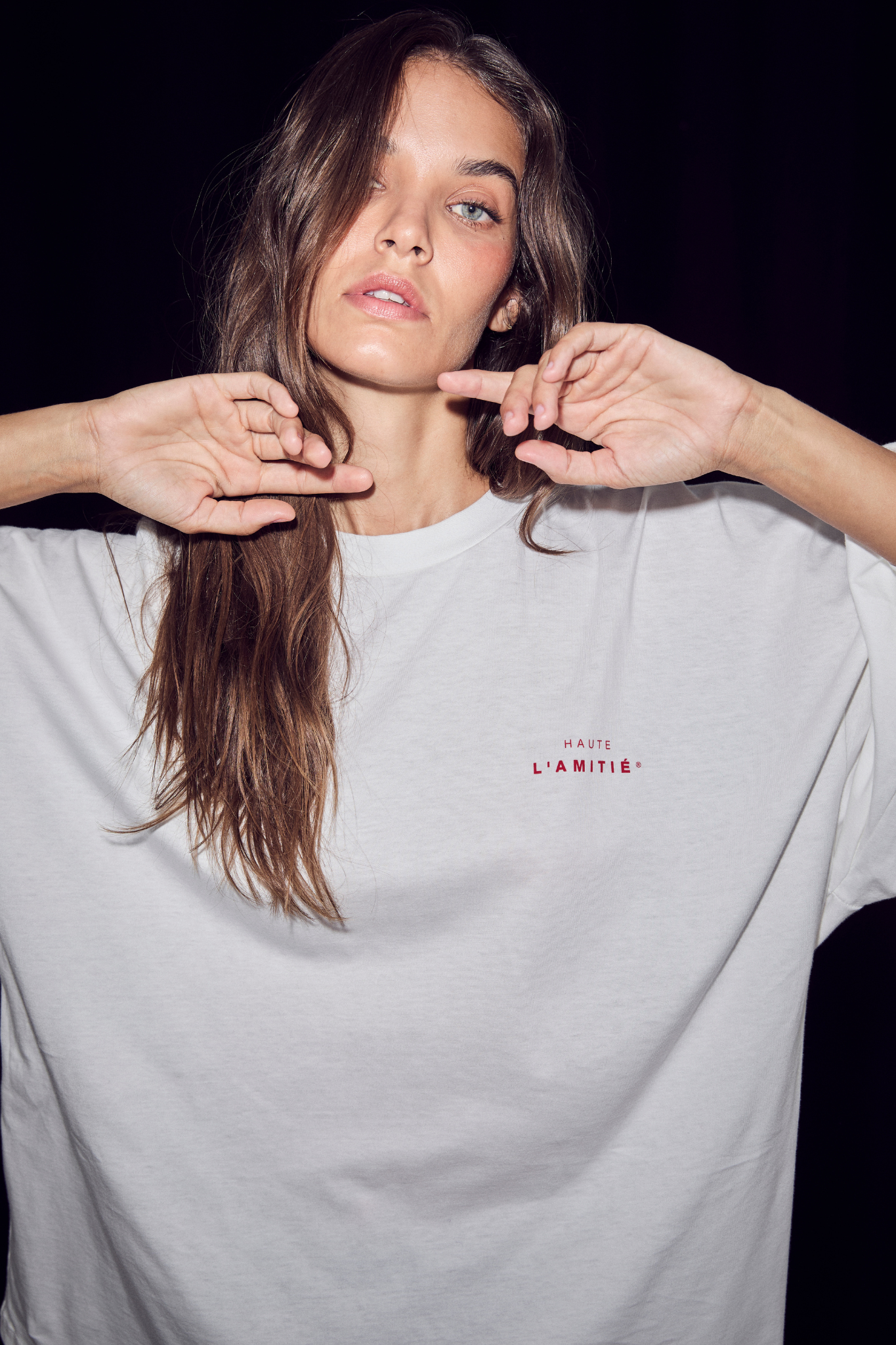 STUDIO LS PRINT TEE - CREME