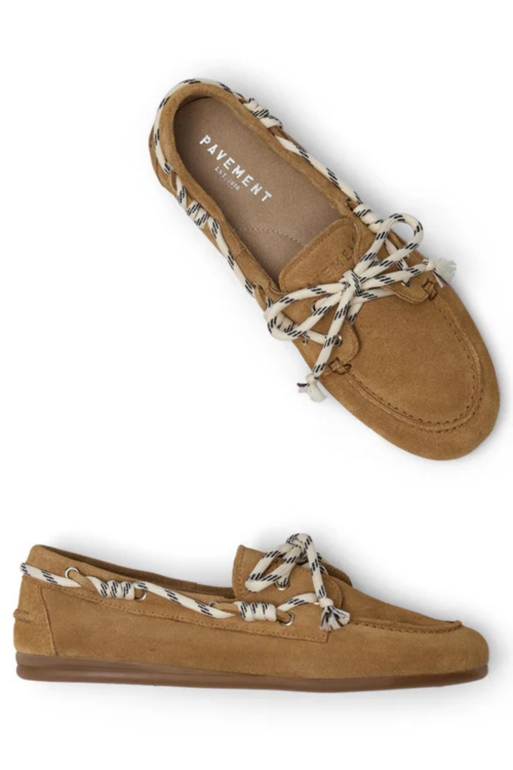 MARIN BOLD LACE SHOES - TAN SUEDE